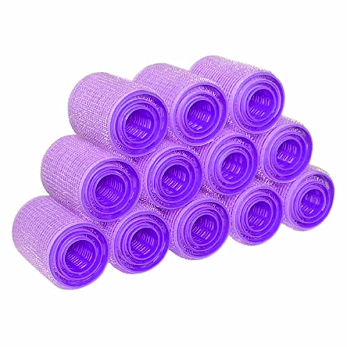 36 Pack Self Grip Hair Rollers Set - Small, Medium & Large Sizes for Long/Medium/Short Hair - Purple Hair Curlers for Salon-Quality Styling at Home
