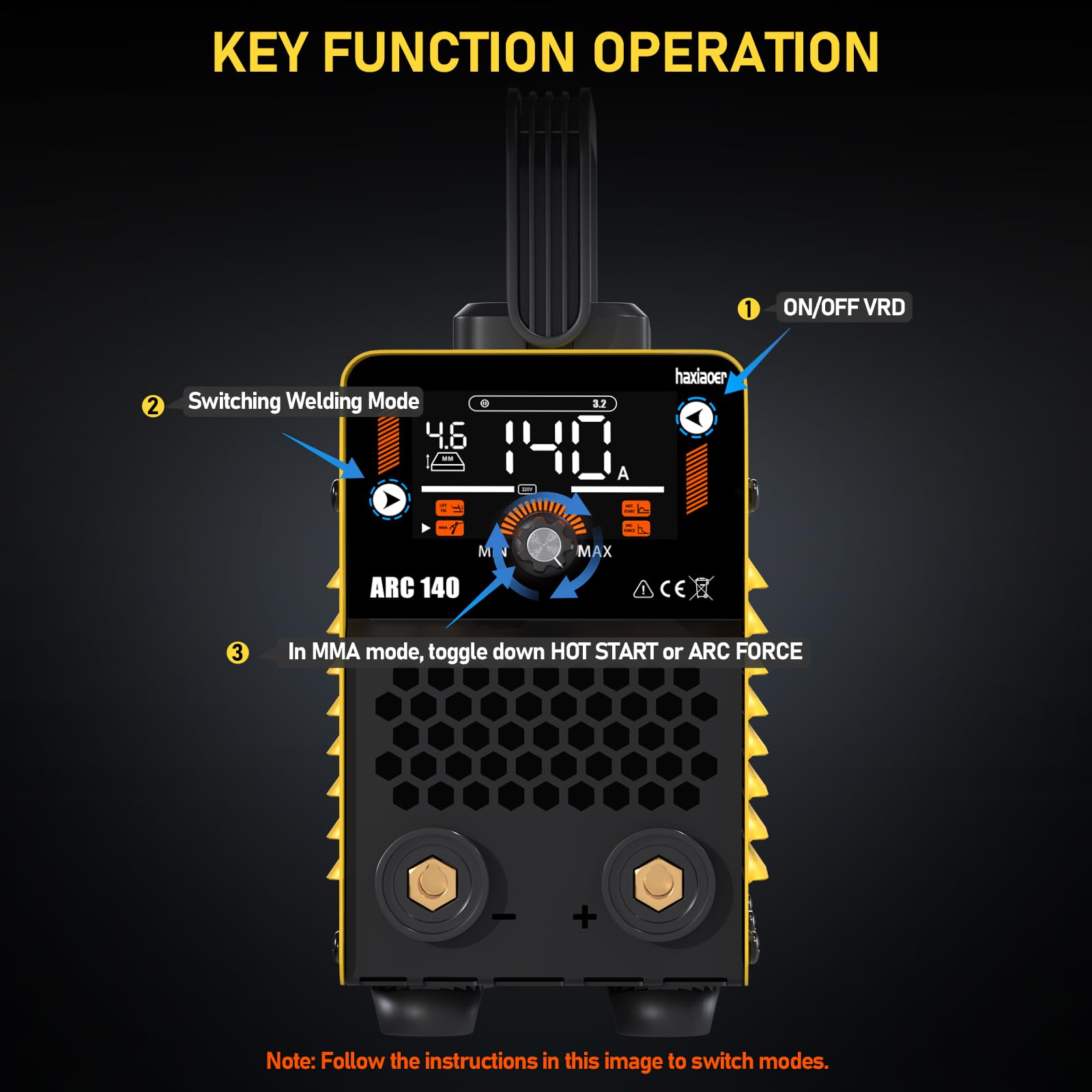140A Stick Welder MMA/Lift TIG 2-in-1 IGBT Welding Machine - 110V/220V Portable Arc Welder with Digital Display, VRD, Hot Start & ARC Force - Ideal for Home DIY, Metal Repair & Construction Projects