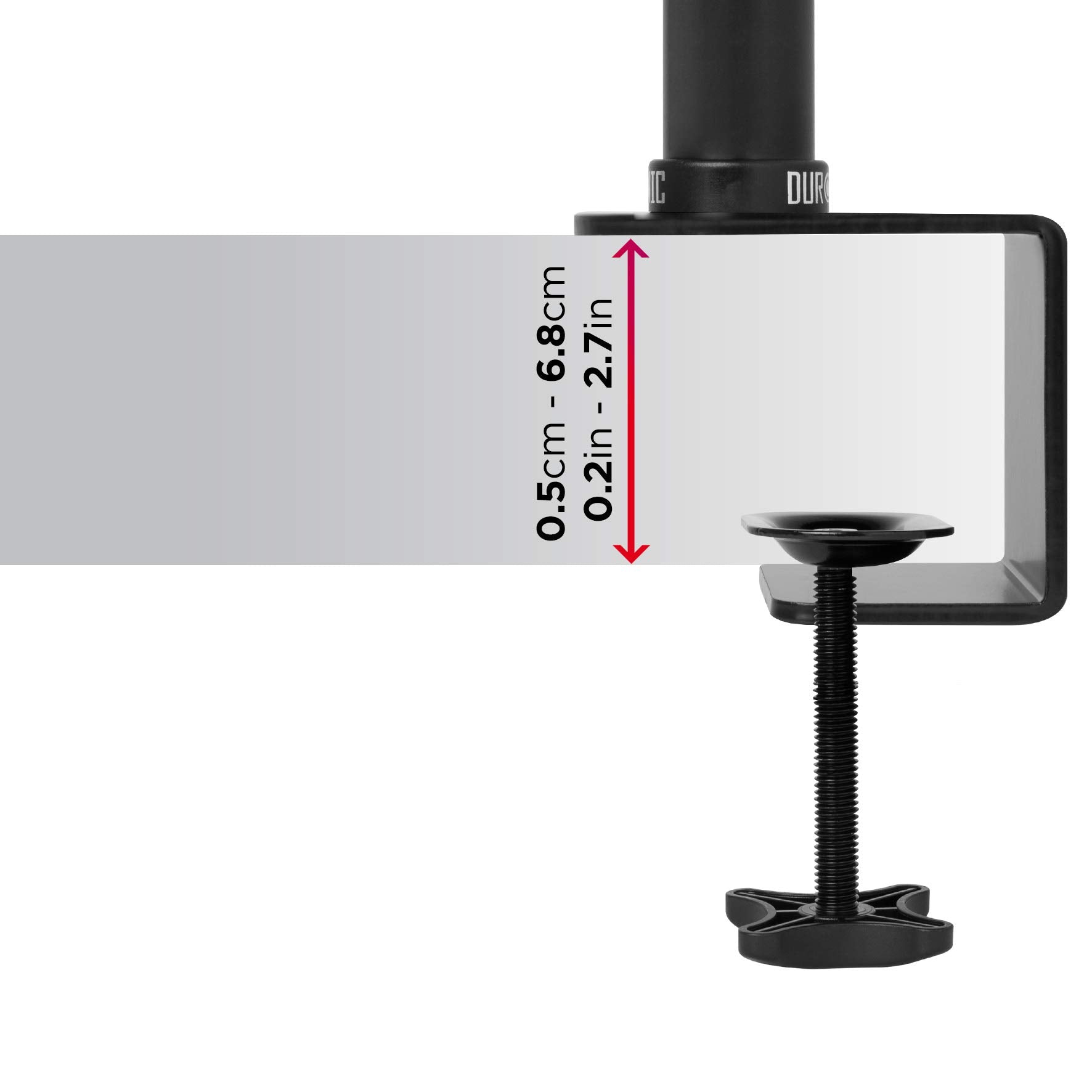 Duronic DM451X3 Single Monitor Arm Stand - Aluminum Height Adjustable Desk Mount for 13-27