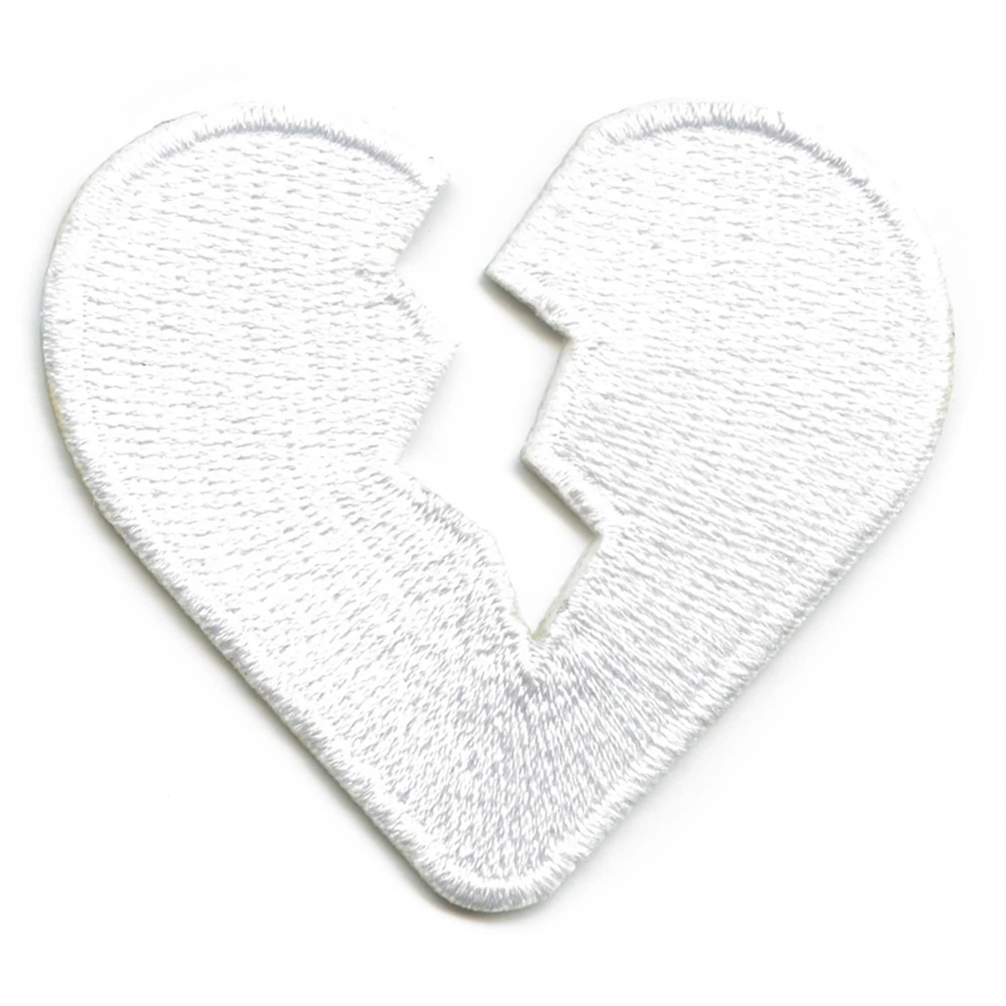 Small Broken Heart Embroidered Iron On Patch for Jackets, Jeans & Bags - DIY Clothing Repair & Customization