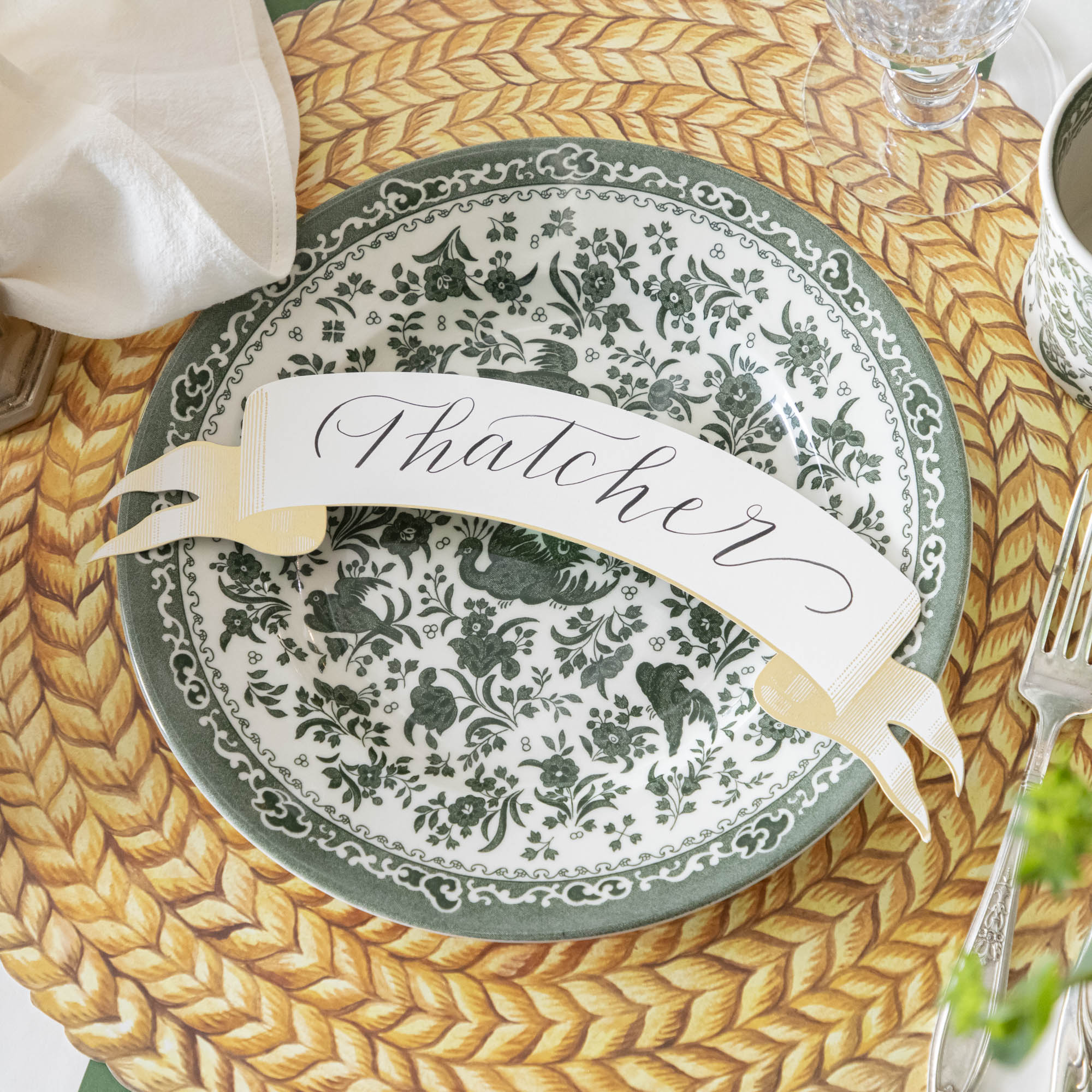 Burleigh Green Regal Peacock Dinnerware Set - Elegant Porcelain Plates & Bowls for Fine Dining & Special Occasions
