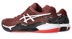 ASICS Men's Gel Resolution 9 Clay Court Tennis Shoes - Antique Red/White | High-Performance Padel & Clay Court Sneakers for Men | Perfect for Competitive Play & Training
