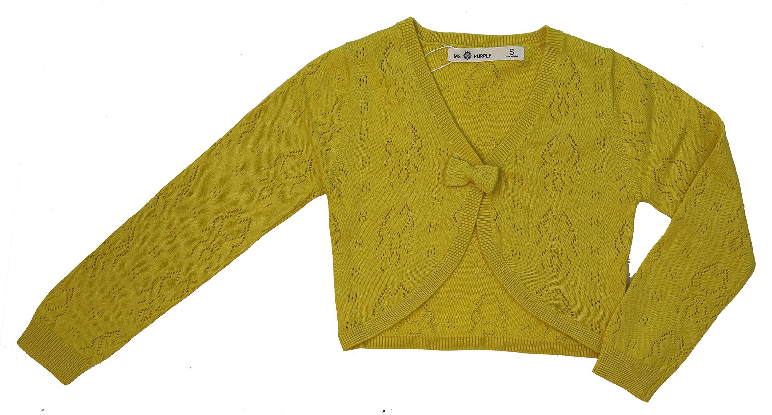 Girls' 100% Cotton Crochet Bow Shrug - Soft & Stylish Cardigan for Kids - Perfect for Spring Outfits, Birthday Parties & Photo Shoots