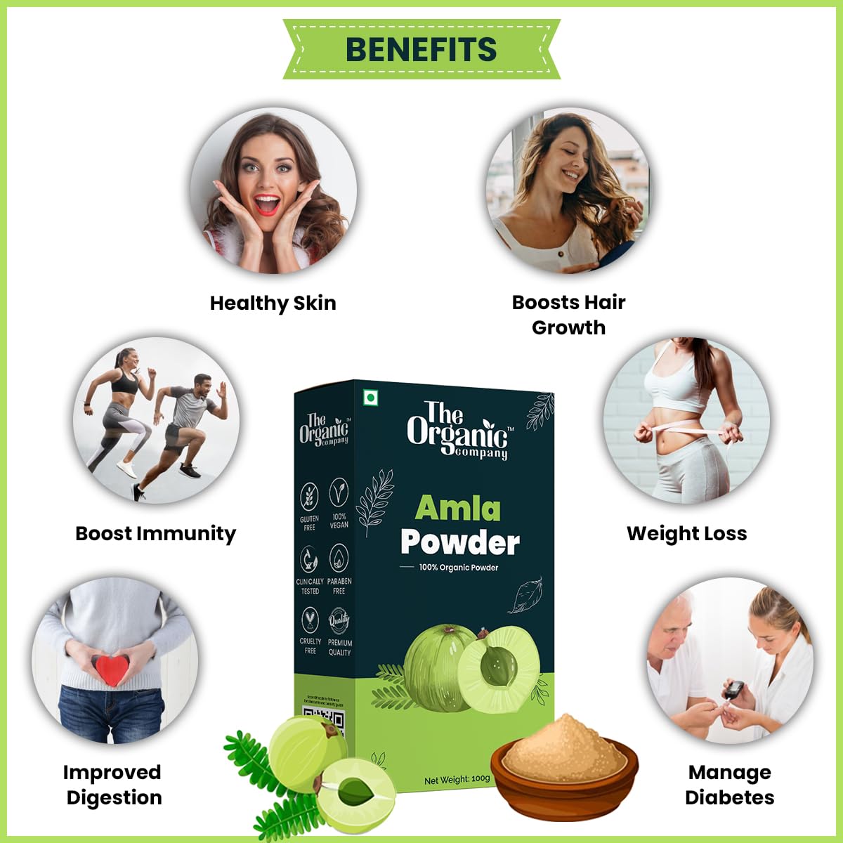 Organic Amla Powder & Henna Leaves Powder Combo - 100% Pure Natural Herbal Hair Color for Men & Women | Promotes Hair Growth, Black Hair Dye, Hair Wash | Ideal for Herbal Hair Packs & Natural Hair Care Routines