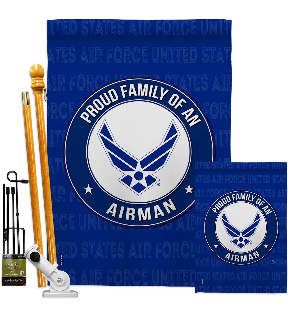 USAF Air Force Proud Family Garden Flag Kit - Double-Sided 28x40 Inch Military Yard Banner for Veterans, Retirees & Armed Forces Support - Patriotic Home Decor Made in USA | Perfect for Memorial Day, Veterans Day & Military Appreciation Events
