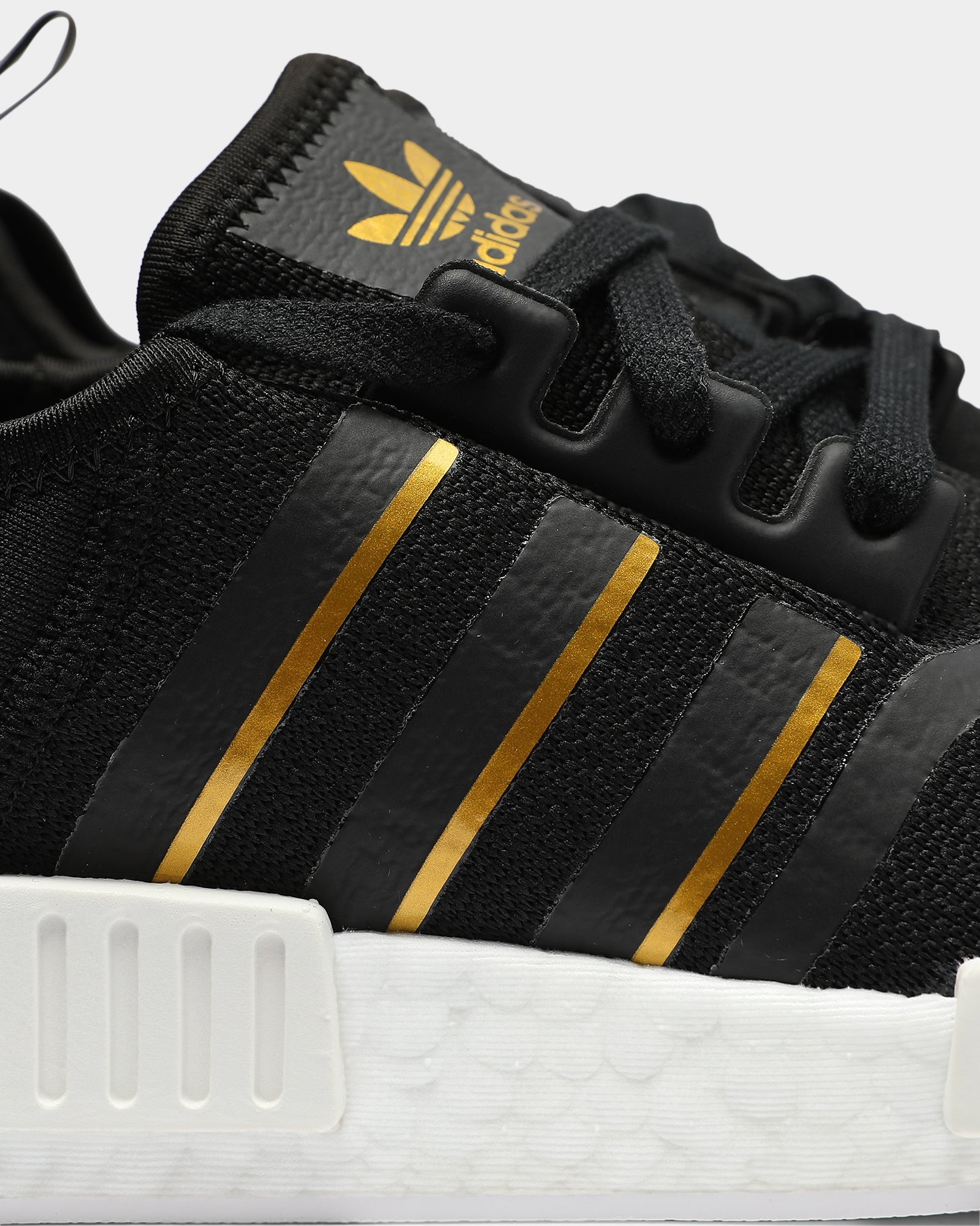 Adidas Women's NMD_R1 Running Shoes - Black Gold White Colorway | Lightweight Comfortable Sneakers for Women | Perfect for Gym, Jogging & Casual Wear