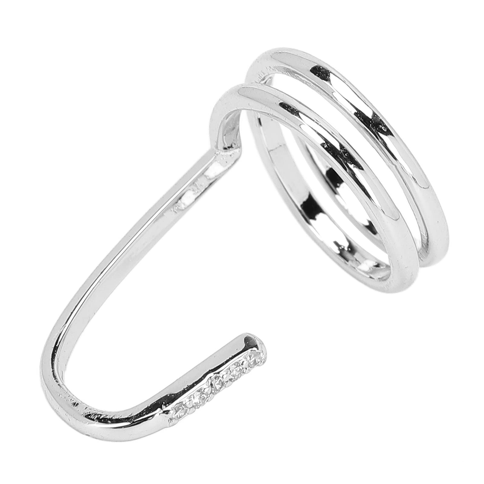 Elegant Adjustable Silver Nail Rings for Women - Fashionable Fingertip Jewelry & Nail Art Decorations - Perfect for Parties, Weddings, and Everyday Wear