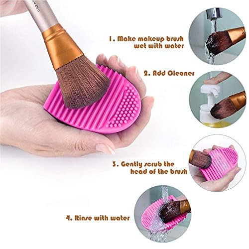 Eco-Friendly Silicone Makeup Brush Cleaner & Dryer - Egg Shape Pink Mapperz Brush Egg | Perfect for Quick Cleaning & Drying Makeup Brushes at Home or Travel
