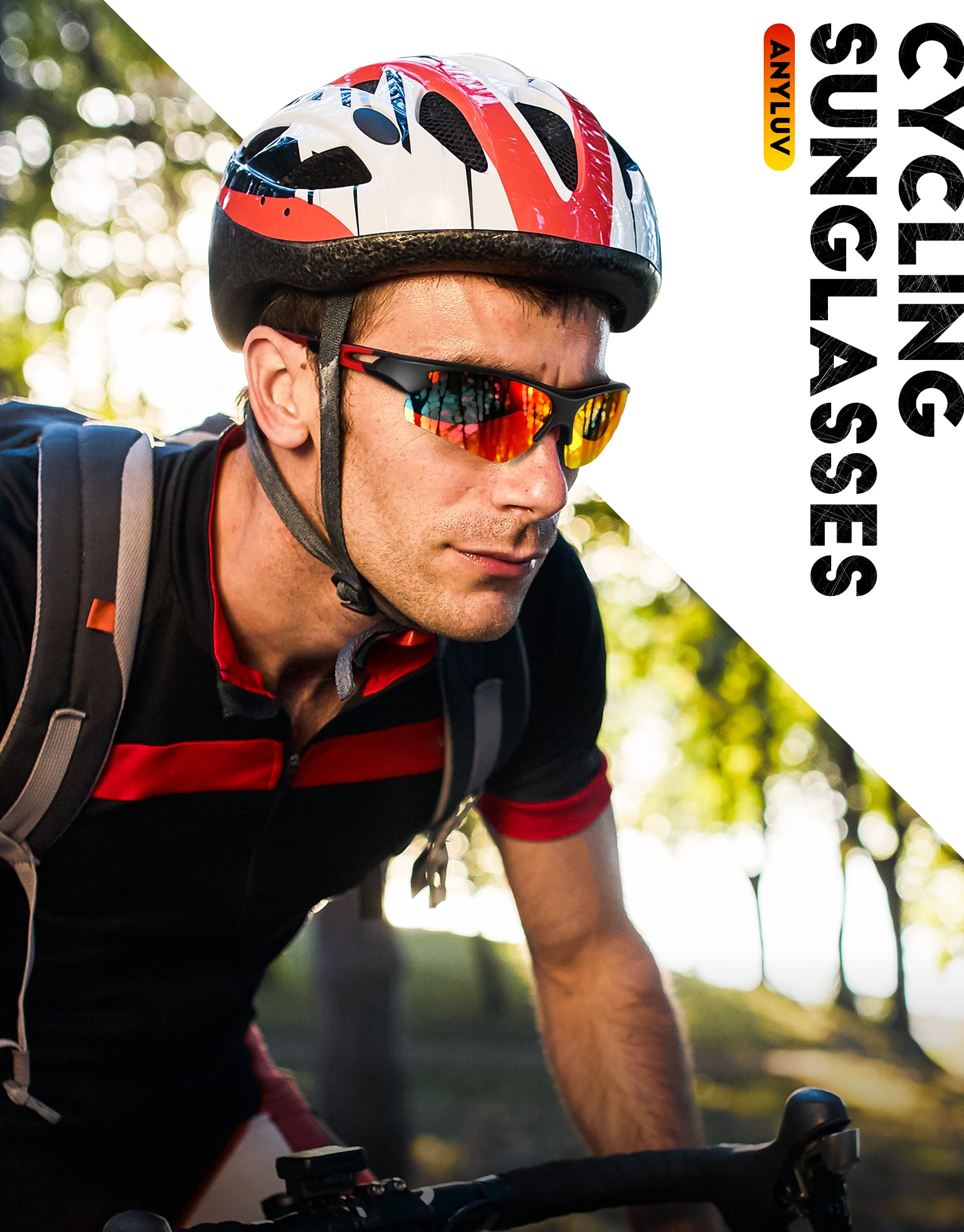ANYLUV Polarized Sports Sunglasses for Men & Women - UV400 Protection Cycling Glasses for Outdoor Activities, Baseball, Running & Hiking - Perfect for Sunny Days & Active Lifestyles