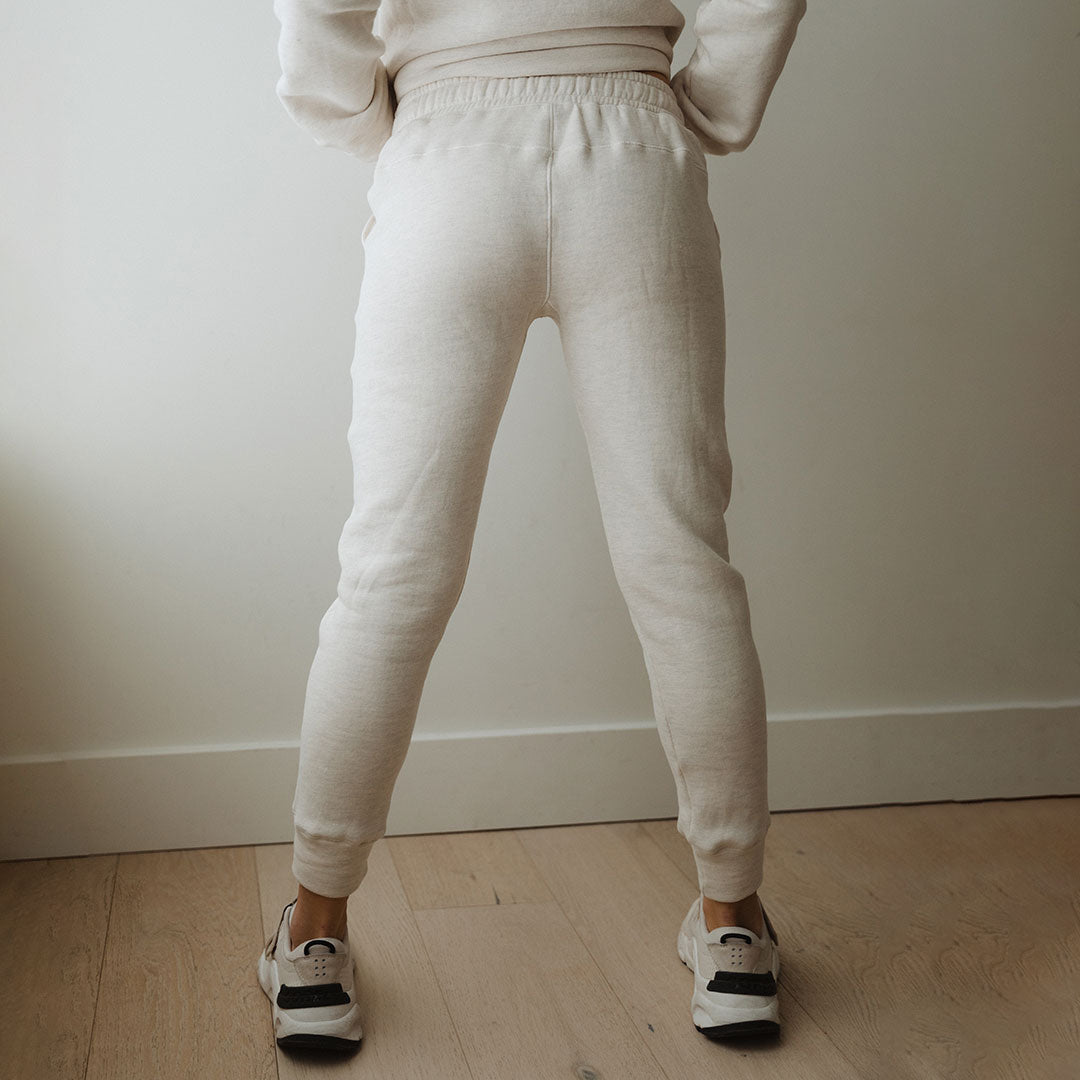 Comfortable At Ease Joggers for Women & Men - Soft Birch Color Casual Lounge Pants - Perfect for Yoga, Running, and Relaxing at Home