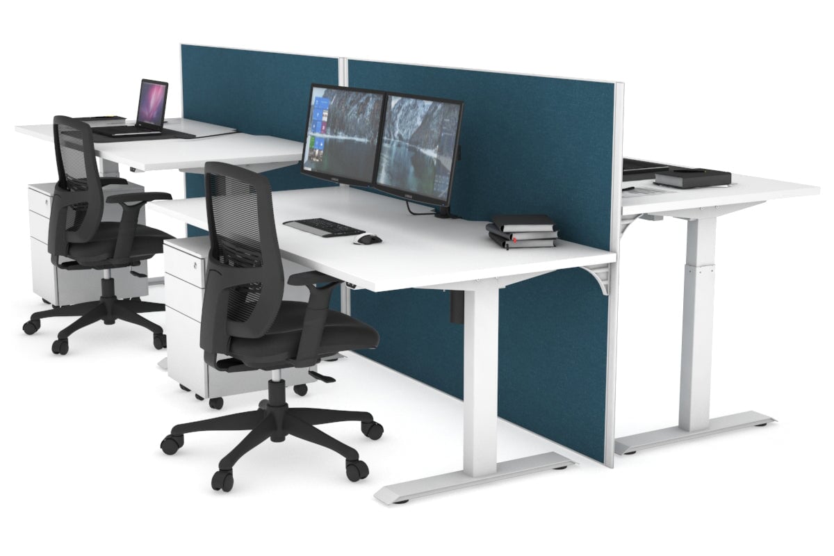 Adjustable Height 4-Person Workbench - 1200L x 800W with Cable Management | Perfect for Office, Workshop & Garage Workspaces