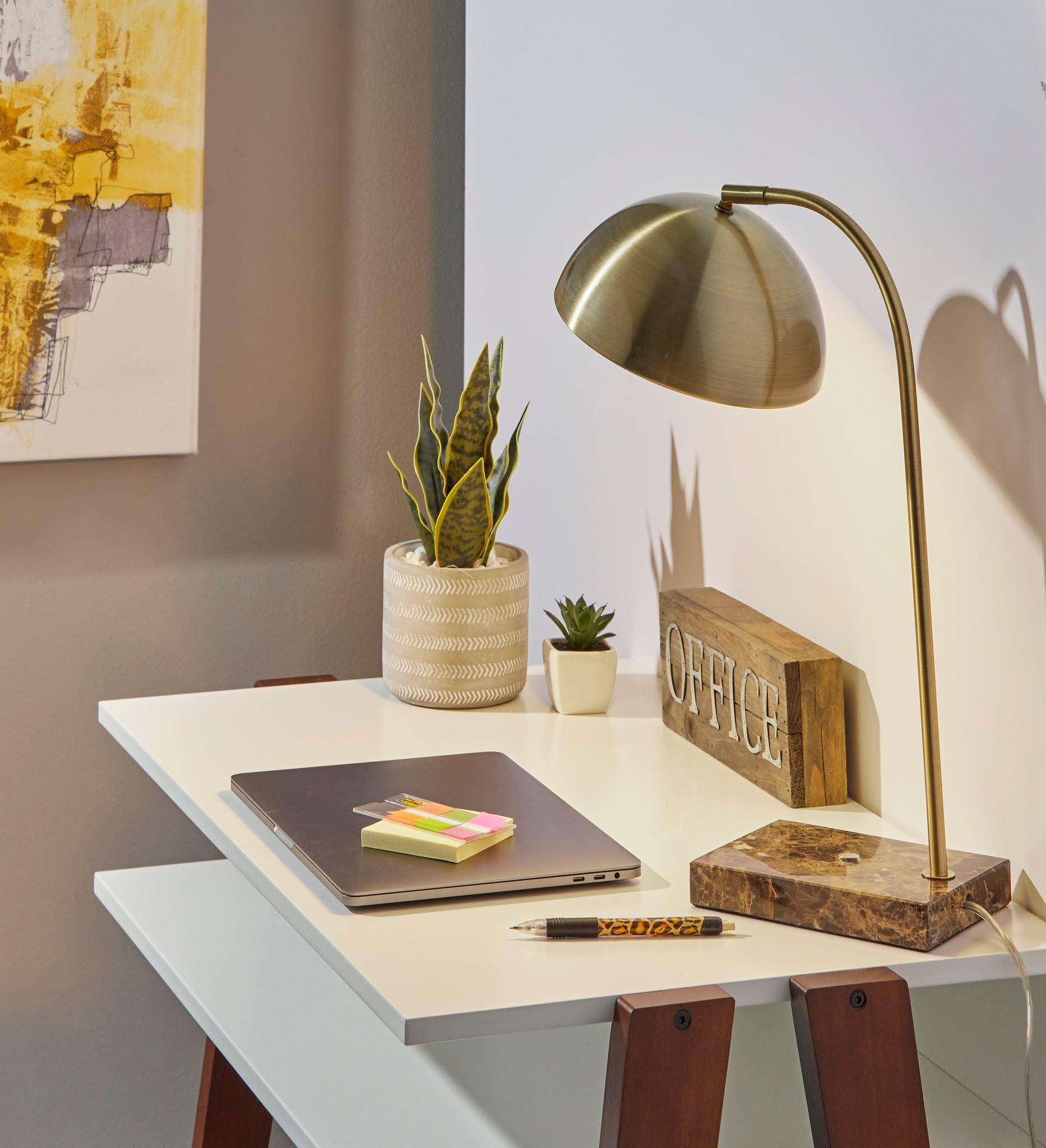 Adesso Paxton Modern LED Desk Lamp - Adjustable Brightness & Color Temperature for Home Office, Study, and Reading - Energy Efficient Task Lighting for Work & Relaxation
