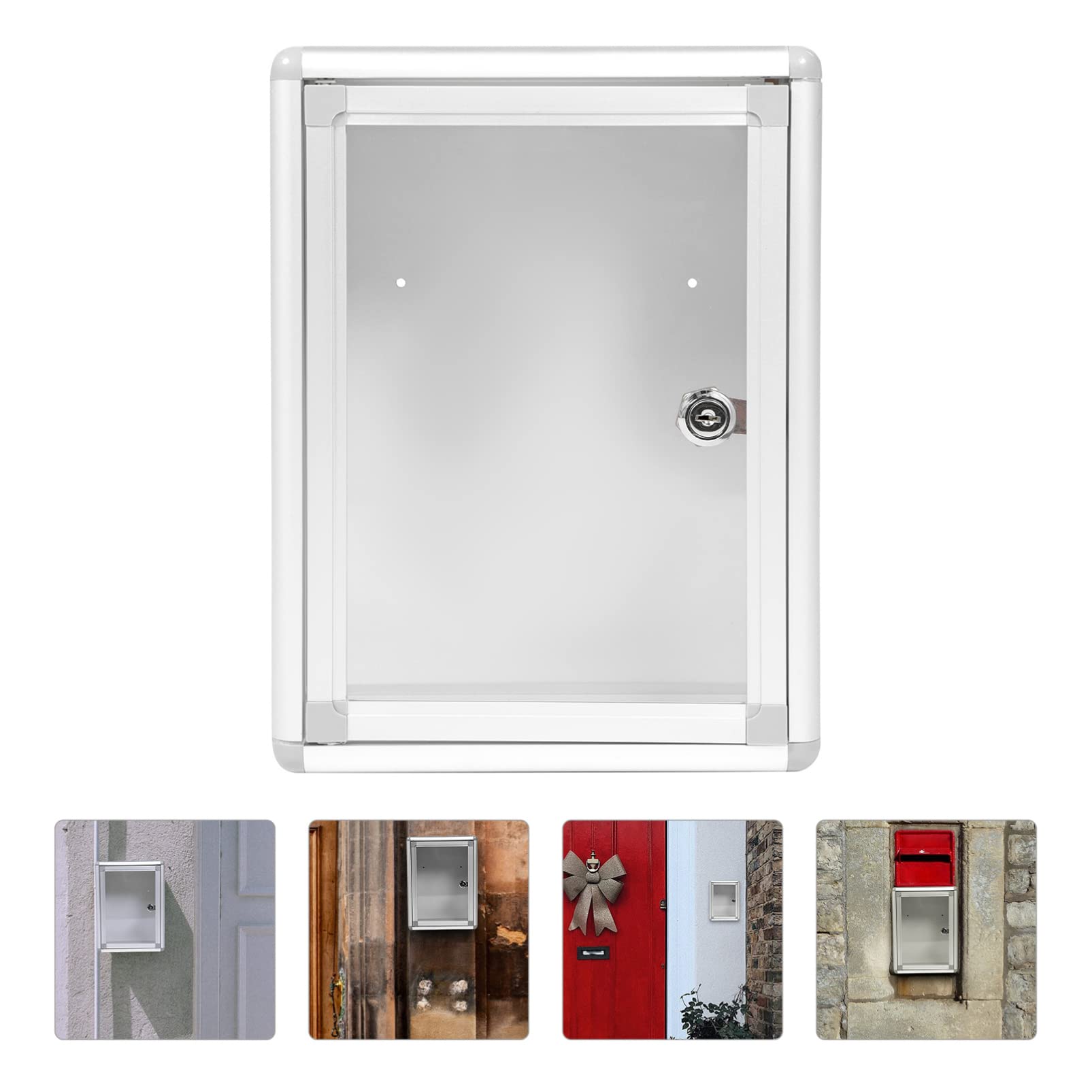 Cabilock Metal Donation Box with Lock - Wall Mounted Drop Box for Mail, Newspapers & Magazines - Secure Collection Box for Office, Commercial Use & Suggestion Box - Ideal for Businesses, Schools & Public Spaces