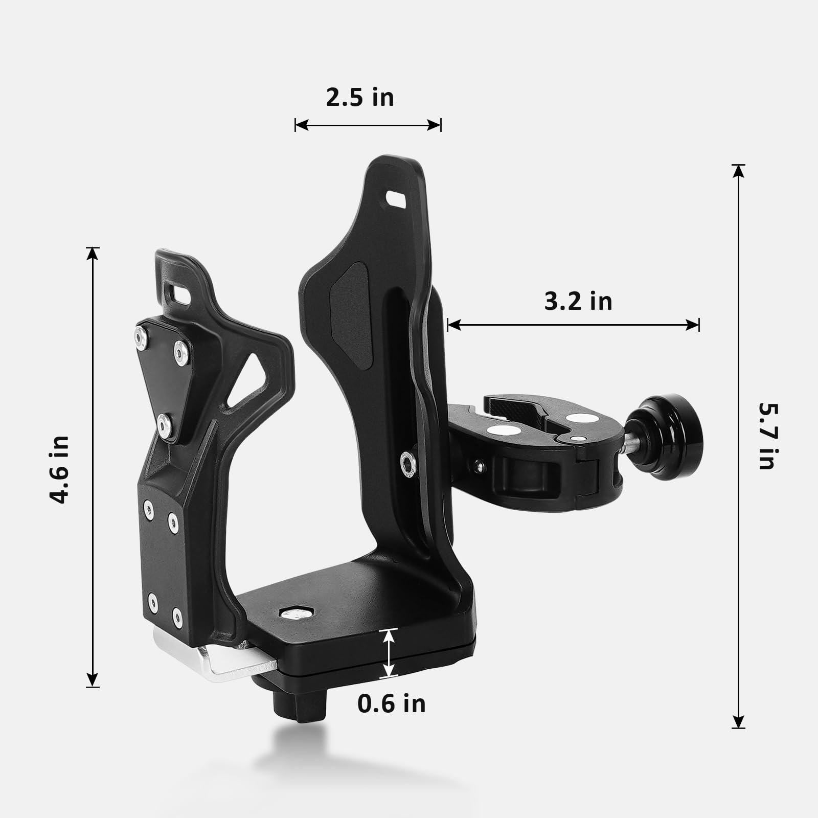 Universal Anti-Theft Motorcycle ATV Cup Holder - Extra Large 1.95-3.6 Inch Bike Water Bottle Holder with Metal Clamp for Scooters, Boats, Strollers & Wheelchairs | Perfect for Road Trips, Commuting & Outdoor Adventures