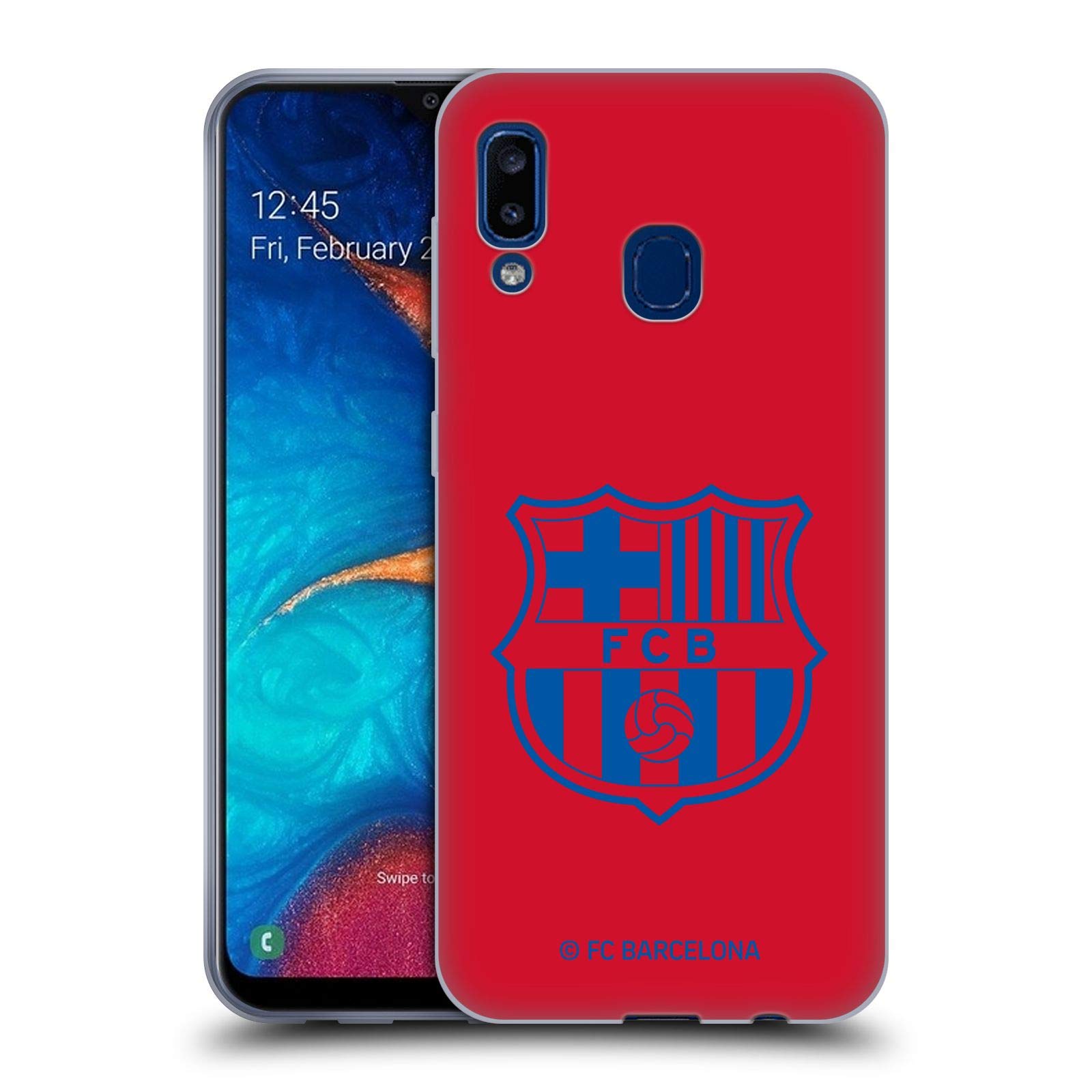 FC Barcelona Official Licensed Samsung Galaxy A20 / A30 2019 Case - Red Crest Soft Gel Phone Cover for Fans, Durable Protection for Everyday Use
