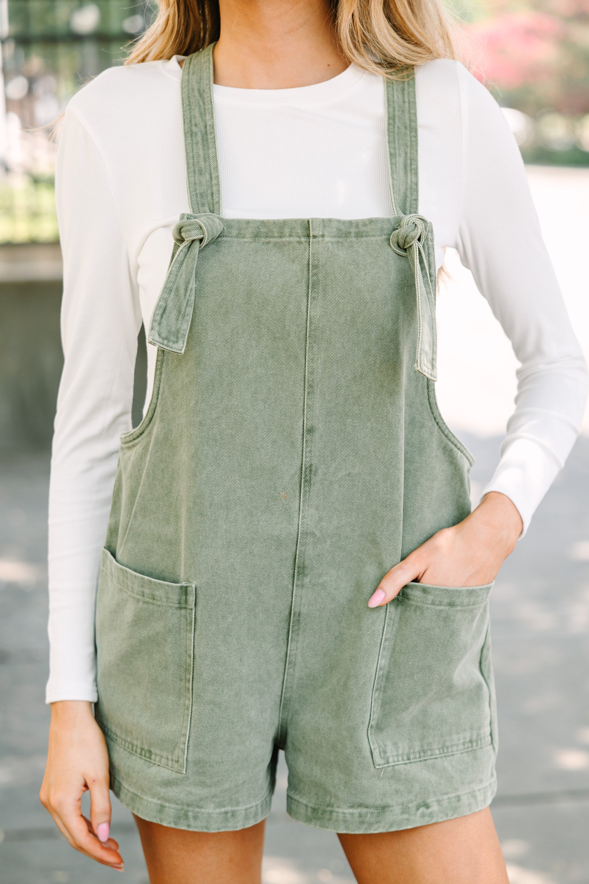 Stylish Olive Green Denim Overalls for Women - Trendy Jumpsuit with Pockets | Perfect for Casual Outings, Music Festivals & Streetwear Fashion