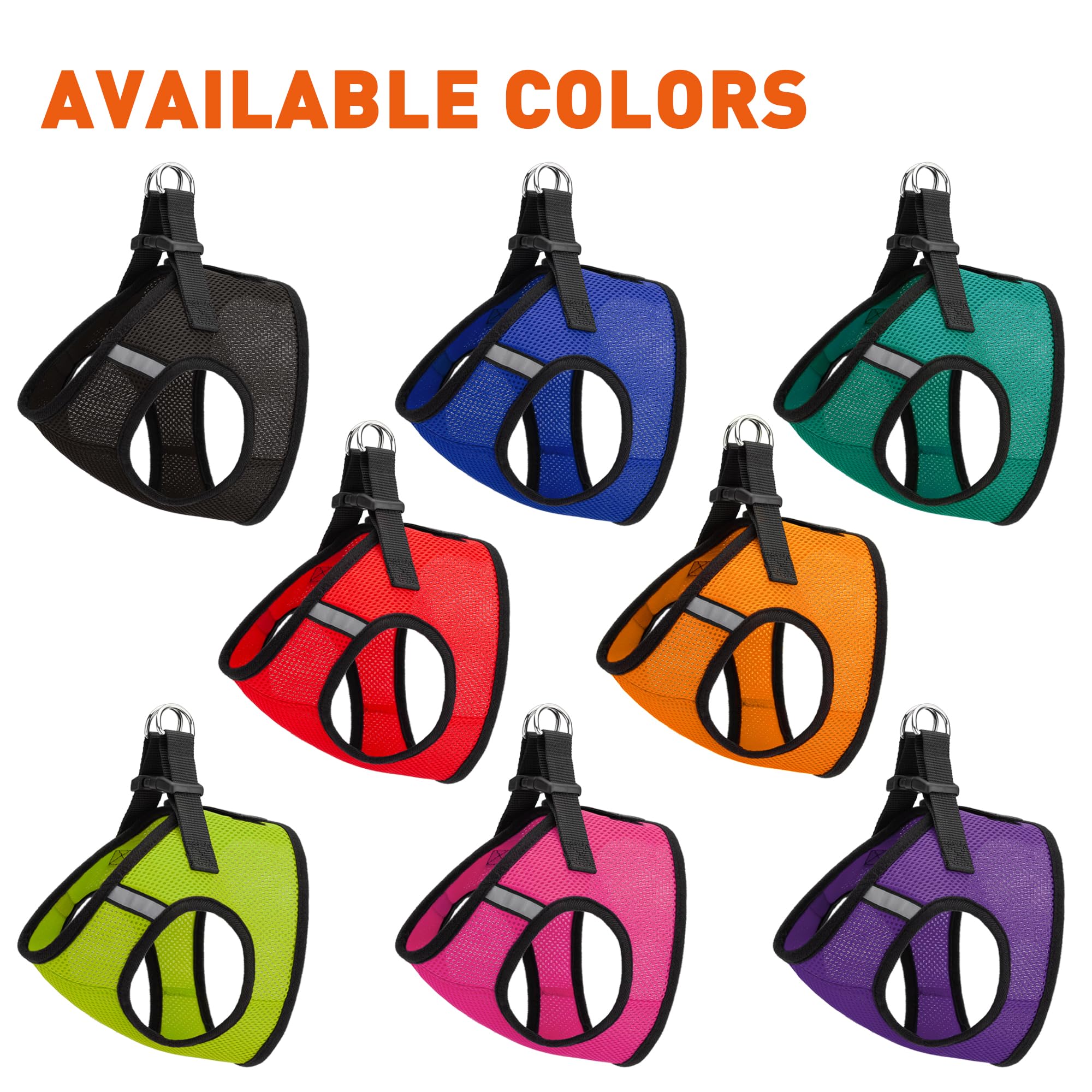 Dogline Boston Step-in Mesh Dog Harness with Service Dog Patch - No-Choke Soft Padded Vest for Small, Medium & Large Dogs (12-14