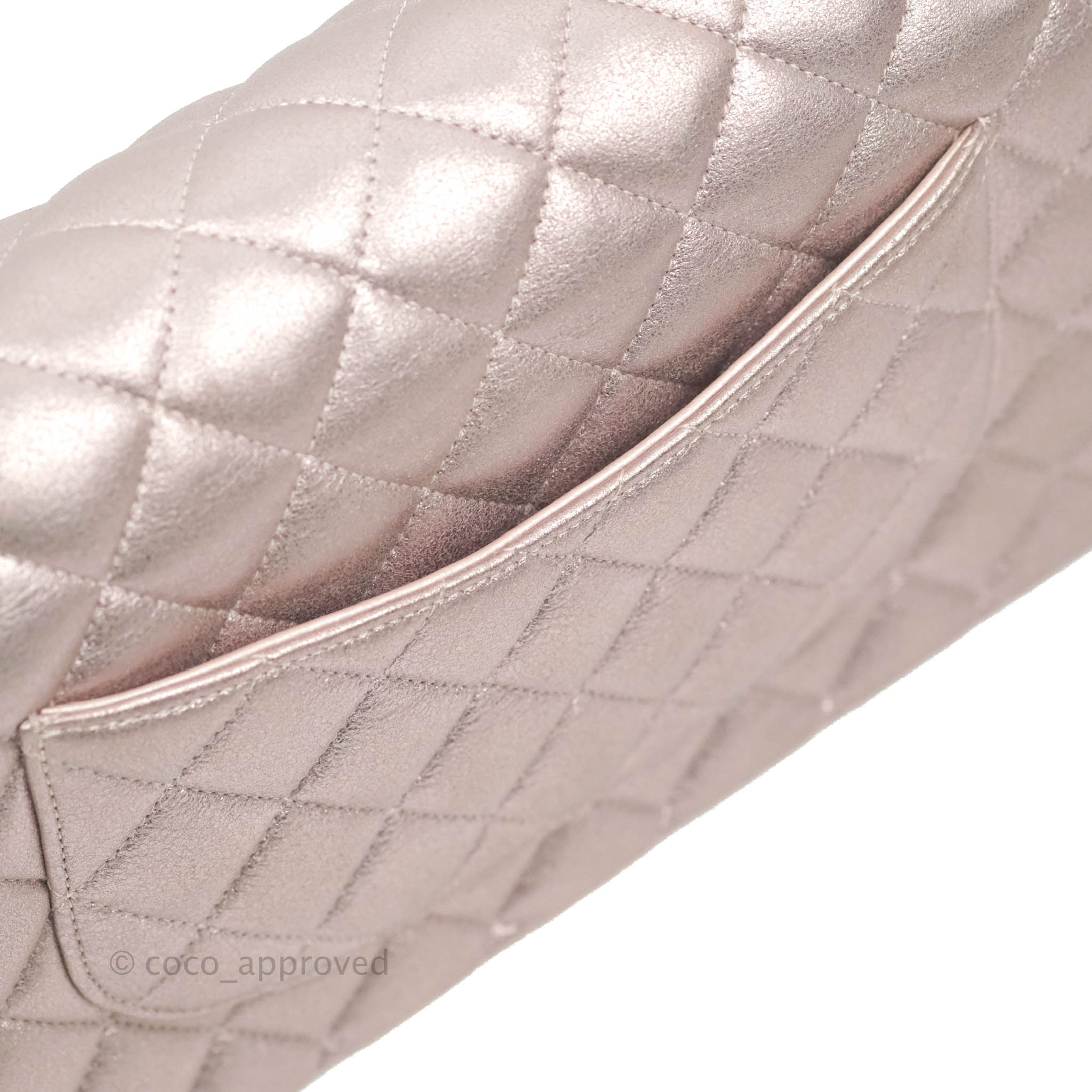 Chanel Classic M/L Medium Double Flap Bag in Rose Gold Pink Lambskin with Gold Hardware - Luxury Handbag for Women, Perfect for Parties, Weddings & Special Occasions