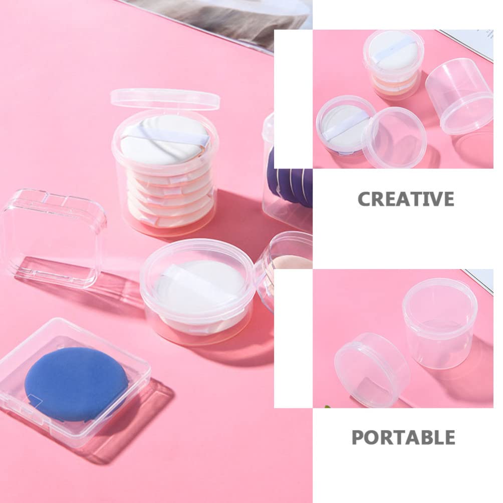 8pcs Powder Puff Holder & Makeup Sponge Case - Travel Cosmetic Storage Box for Face Powder, Blush & Beauty Tools | Portable PP Container for Makeup Organization & On-the-Go Touch Ups