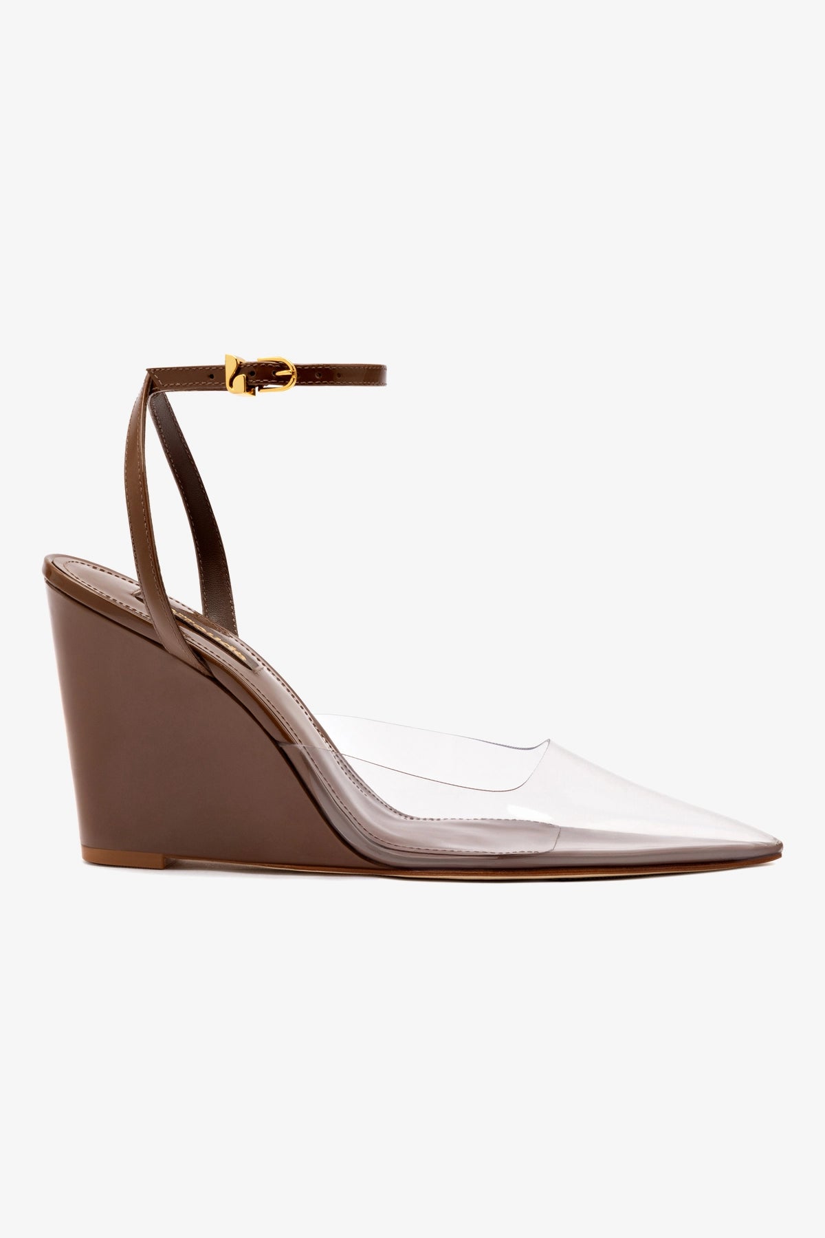 Kim Women's Wedge Pump Shoes - Burnt Umber Genuine Leather & Vinyl Comfort Heels for Work, Office & Casual Outfits | Slip-Resistant & Cushioned for All-Day Wear