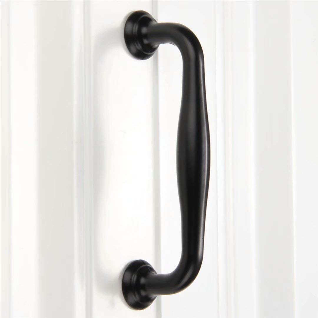 6-Pack Black Cabinet Handles & Drawer Pulls - Durable Zinc Alloy Minimalist Cupboard Door Handles for Kitchen Cabinets, Dressers & Home Decor (96mm) - Perfect for Modern Kitchen Renovation & Furniture Upgrade