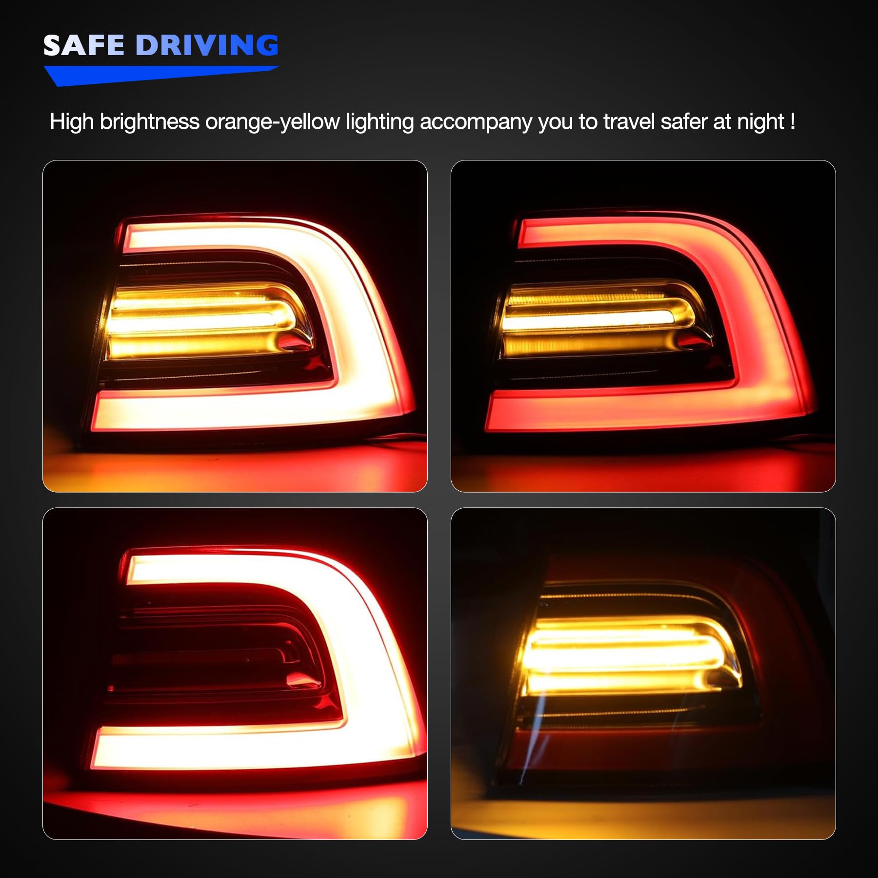LED Tail Lights for Tesla Model 3 (2017-2021) - Replacement for 1077398 - Right Outer Running/Brake/Turn Signal Taillight Assembly - Perfect for Night Driving & Enhanced Vehicle Safety