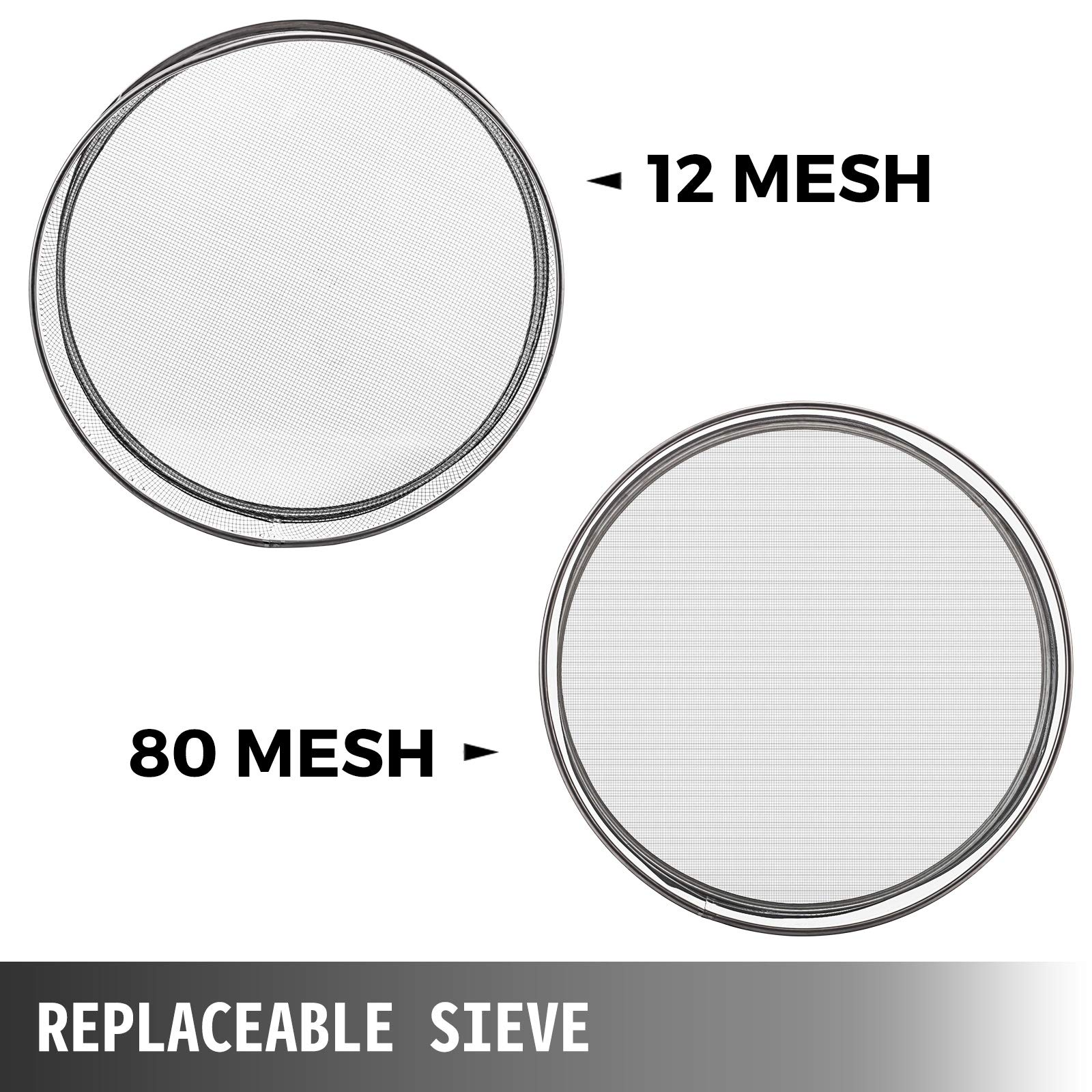 VBENLEM Automatic Electric Sieve Shaker Machine - 12 Mesh & 80 Mesh Flour Sifter, 110V 50W Vibrating Sifter (1150 RPM) for Rice, Herbal Powder & Particles - Perfect for Baking, Lab Testing & Food Processing