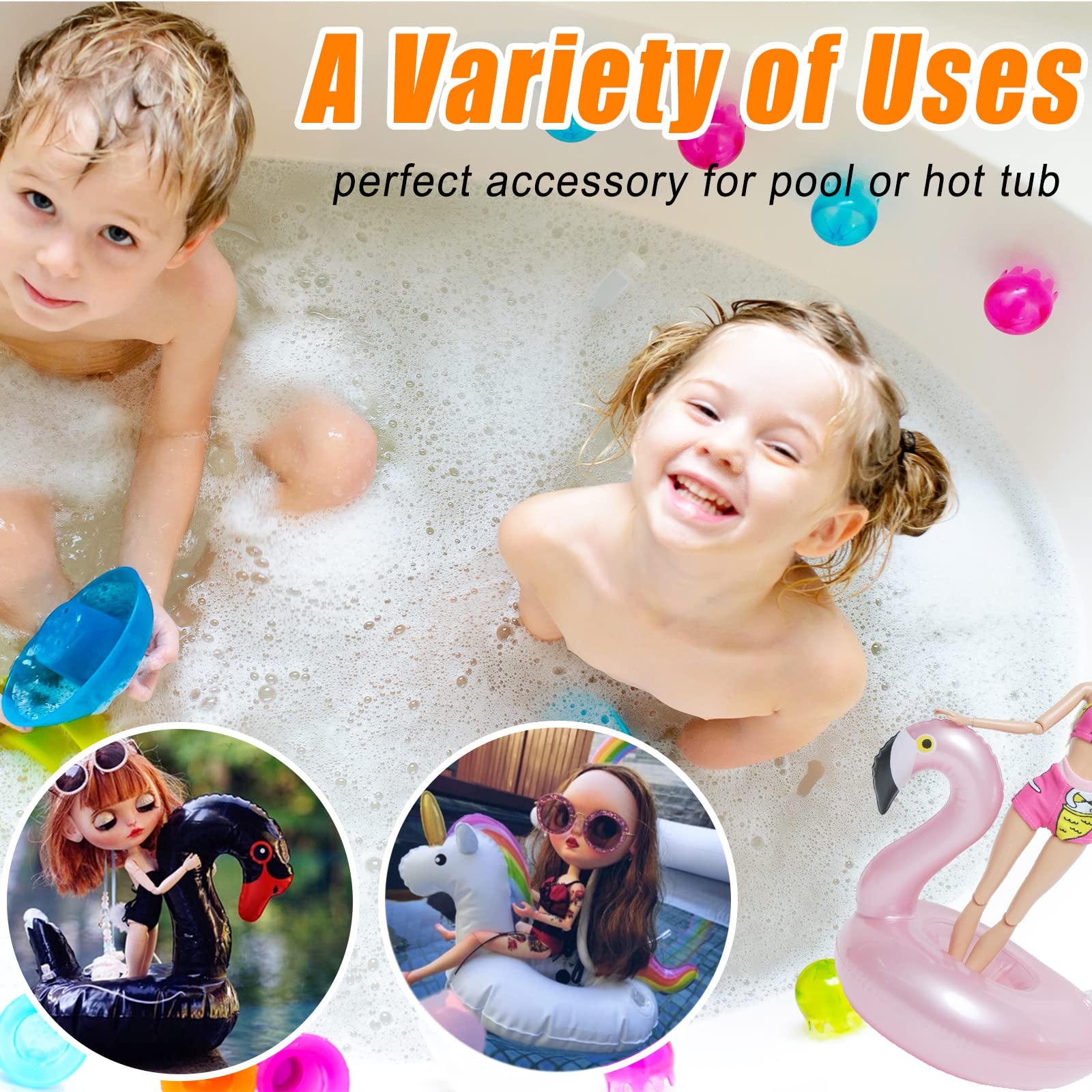 120 Pcs Inflatable Drink Holders Bulk - Pool Cup Floats with Pump for Swimming Pool Party, Beach, Summer BBQ & Outdoor Events - LanMa