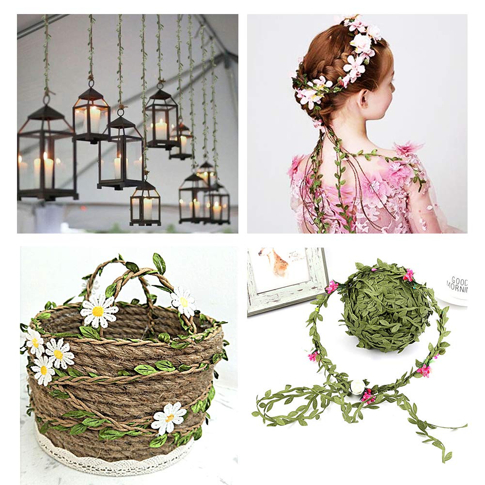 262Ft Artificial Greenery Vines - Hanging Silk Ivy Garland, Fake Rattan Leaves for Wedding Wall Decor, Outdoor Party & Crafts - Perfect for Home, Garden, and Event Decoration