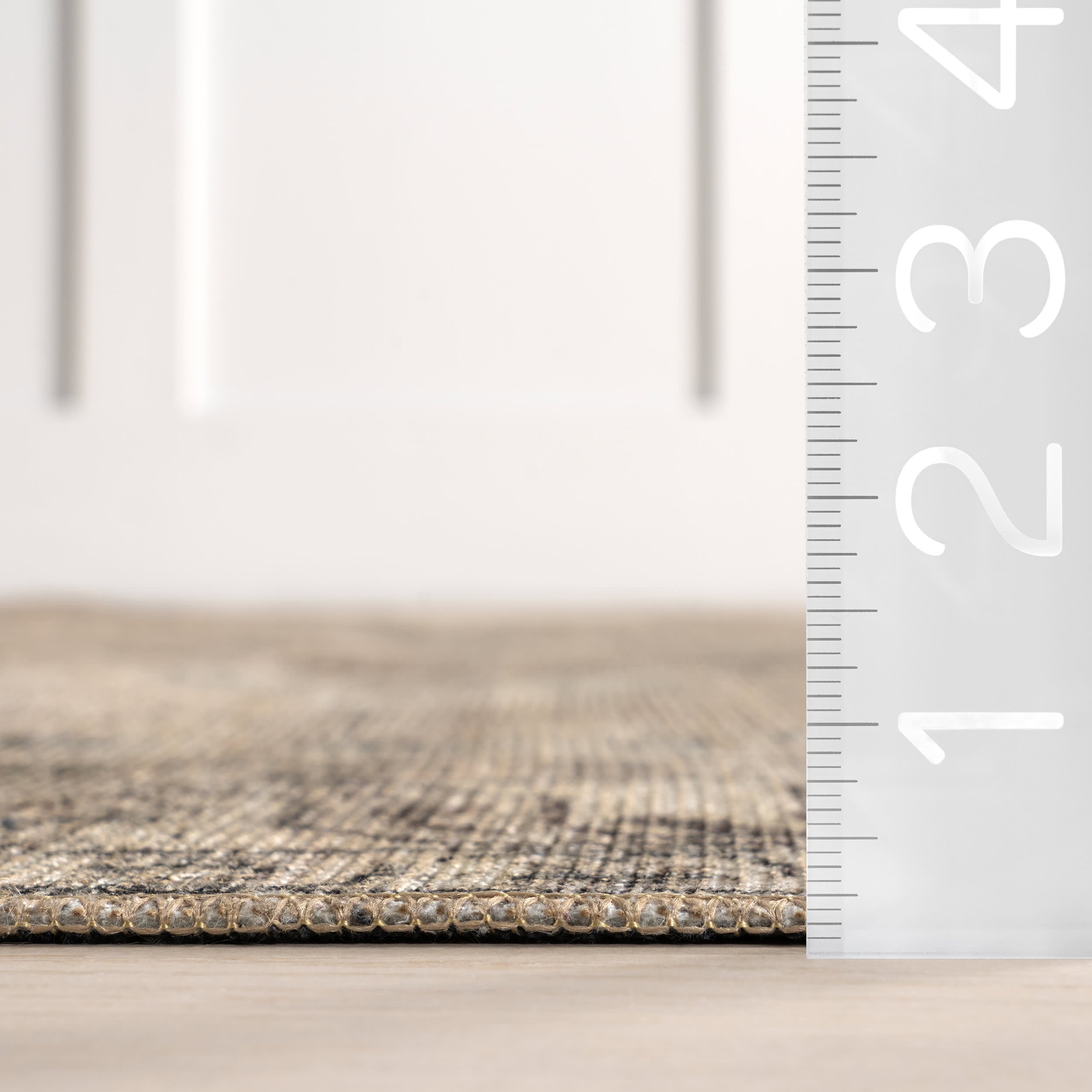 Bay Head Antiqued Jute Blend Rug - Natural Beige Bohemian Style Area Rug for Living Room, Bedroom & Home Decor