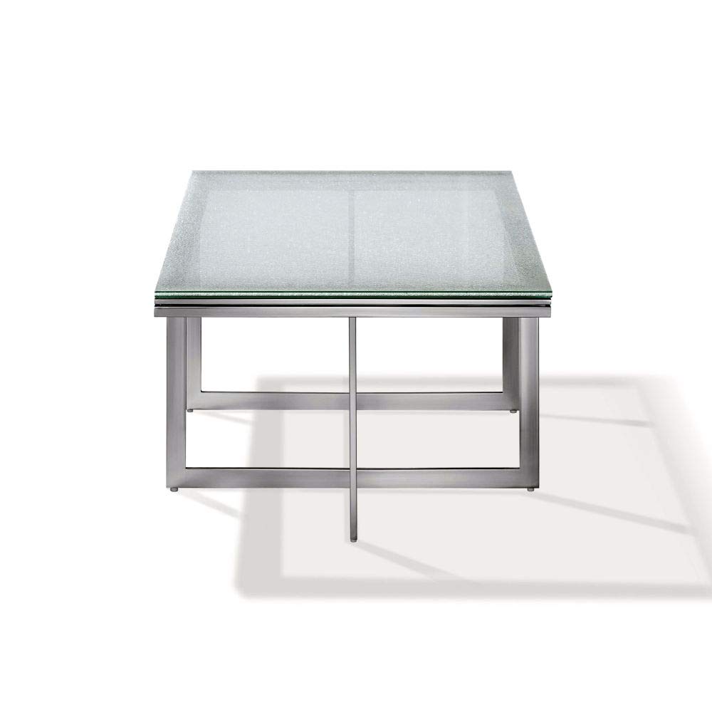 Modern Rectangular Coffee Table by Modus Furniture - Eliza Ultra White Finish for Living Room, Lounge & Office Decor