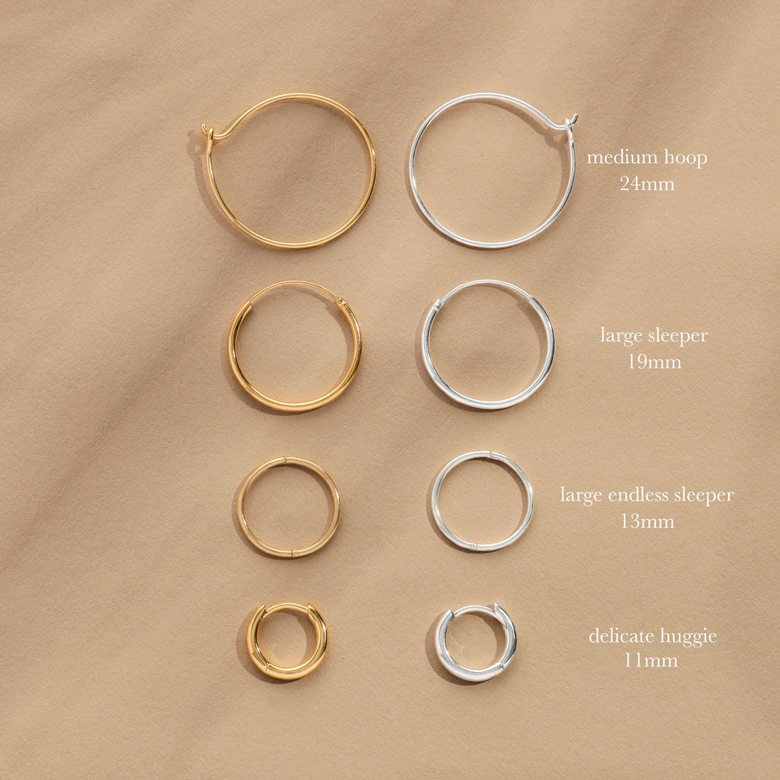 14K Gold Medium Hoop Earrings for Women - Classic Everyday Wear, Gift for Her, Perfect for Work, Parties & Special Occasions