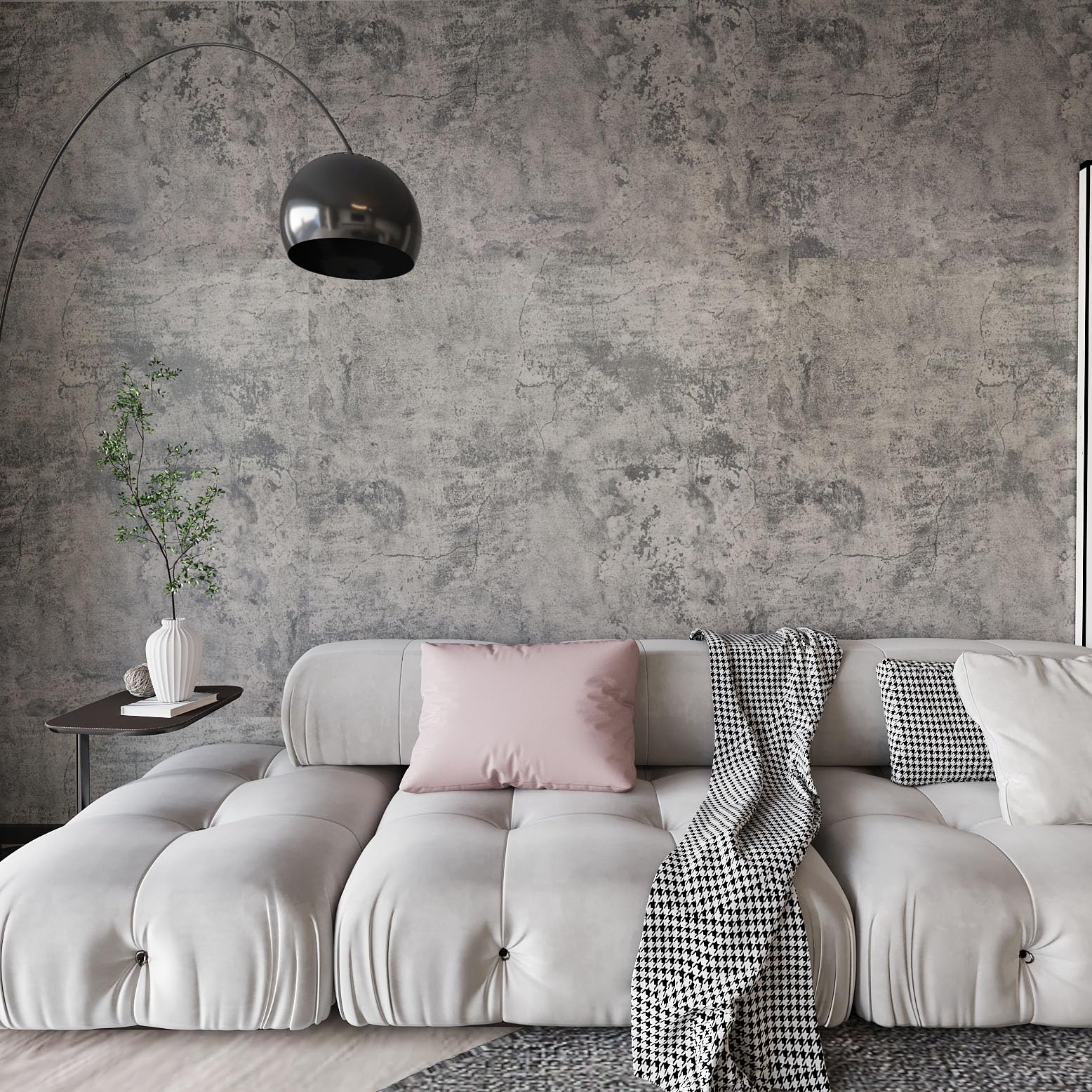 Industrial Grey Concrete Peel and Stick Wallpaper - Waterproof Self-Adhesive Vinyl Film for Kitchen Cabinets, Bathroom, Furniture & Walls | Easy Removable Decorative Contact Paper for Home & Office Renovation