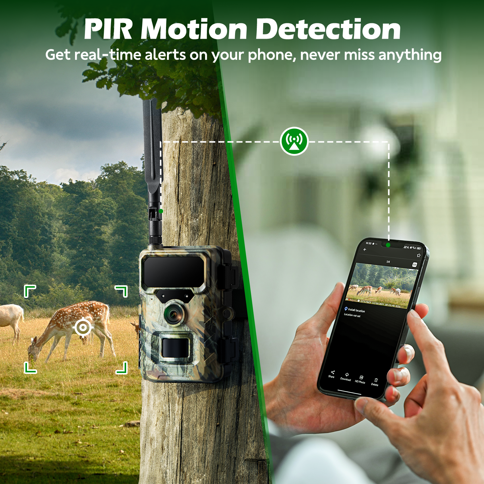 Campark TC31 Cellular Trail Camera with Built-in SIM Card & Free 64GB Storage - Perfect for Wildlife Monitoring, Hunting, and Home Security Surveillance