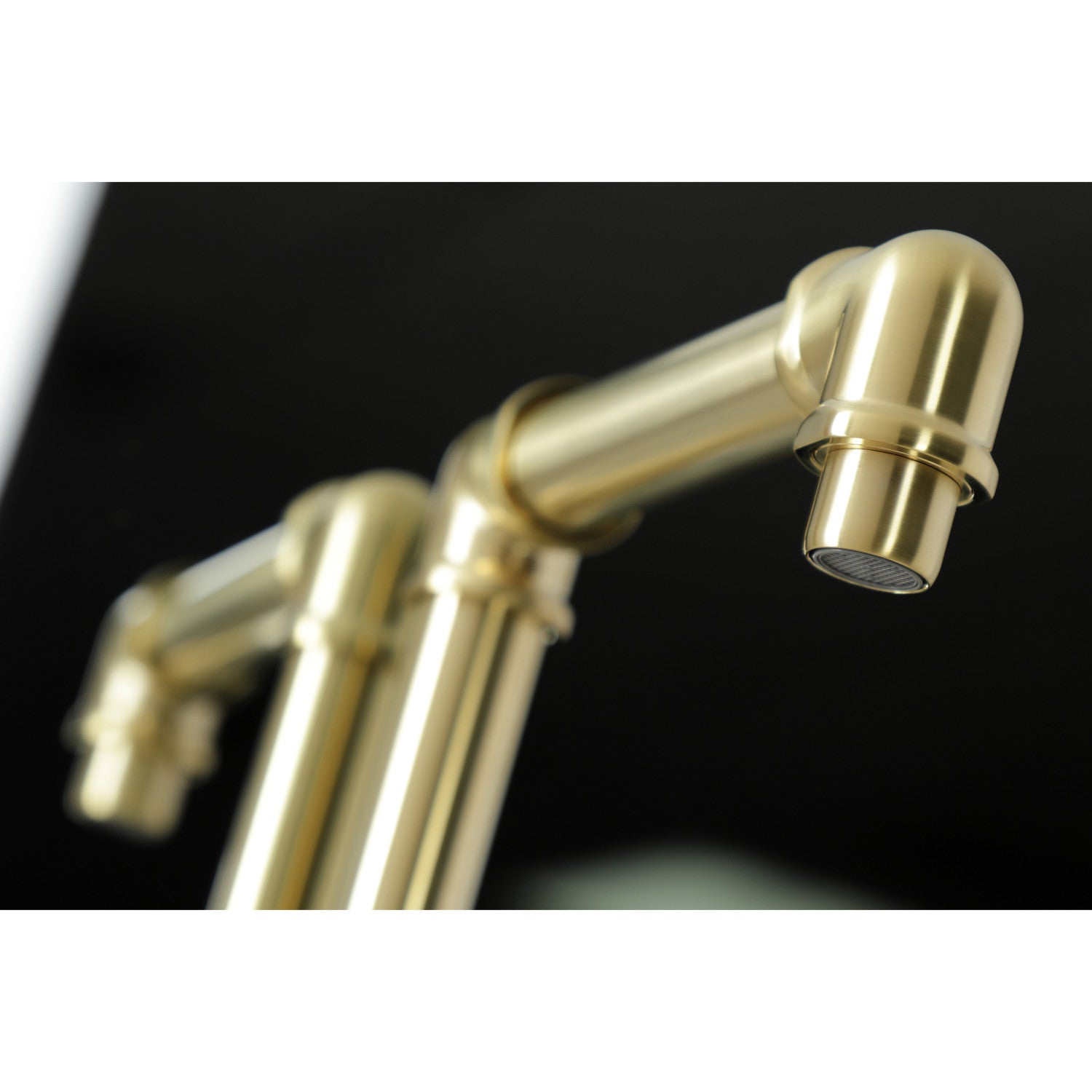 Belknap KSD144RXBB Single Handle Bathroom Faucet with Deck Plate & Push Pop-Up Drain - Brushed Brass Finish for Sink Vanity or Powder Room