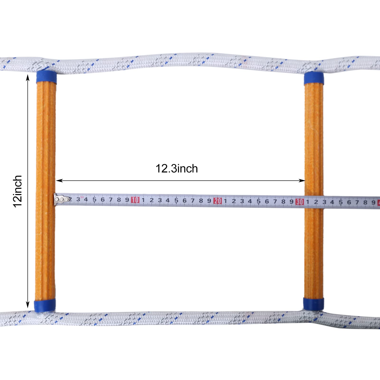 65FT Emergency Fire Escape Rope Ladder - Flame Resistant, Heavy Duty 2000LB Capacity with Hooks - Portable & Reusable 4-Story Safety Ladder for Home, Apartment, Office & Emergency Evacuation Scenarios