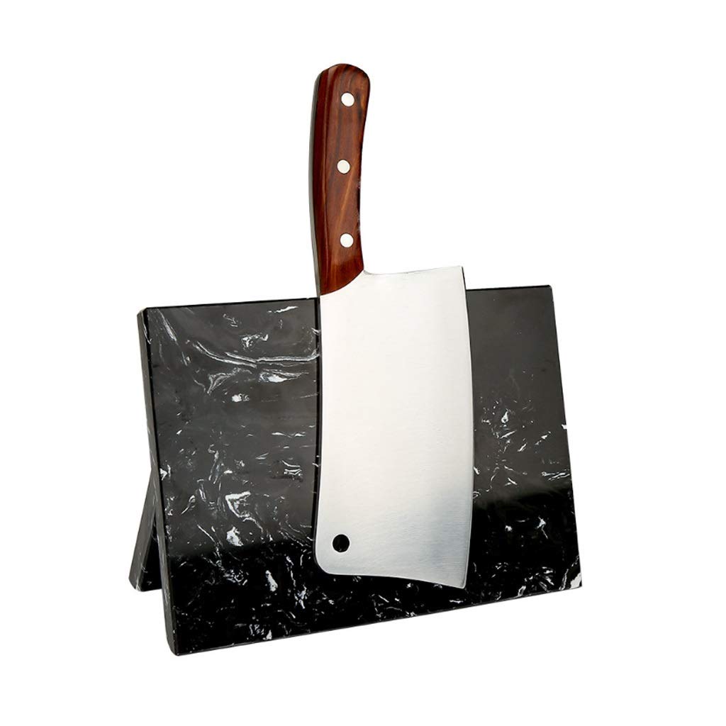 Premium Magnetic Knife Holder - Nordic Style Marble Knife Block Stand for Kitchen Knives - Secure Storage for Chef Knives, Paring Knives & Kitchen Tools - Perfect for Modern Home Kitchens & Professional Cooking Spaces (Black)