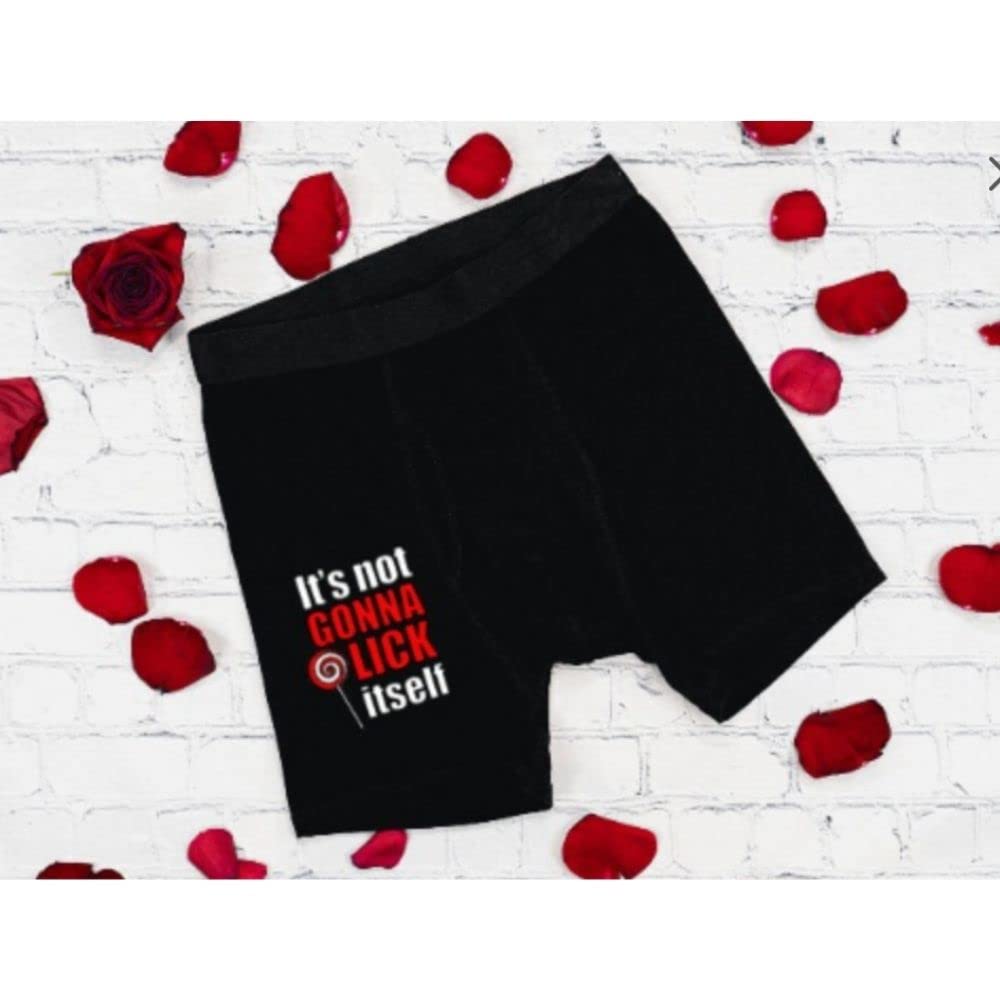 Funny It's Not Gonna Lick Itself Men's Boxer Briefs - Comfortable Cotton Underwear for Daily Wear & Gifts (XXL, Black) - Perfect for Casual, Gym & Humorous Occasions