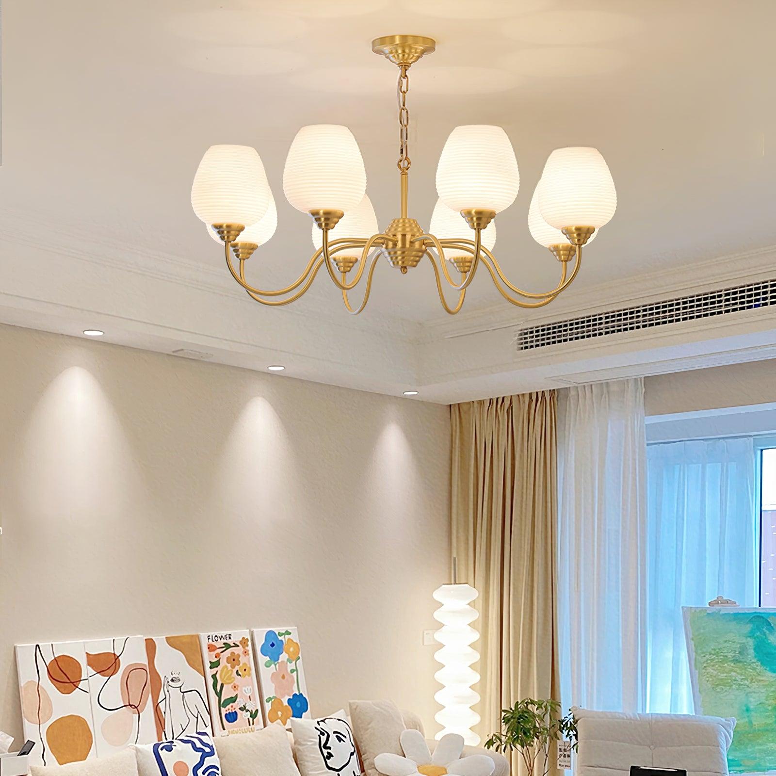 Endon Alton Modern Crystal Chandelier - Elegant Ceiling Light Fixture for Dining Room, Living Room, and Bedroom Decor