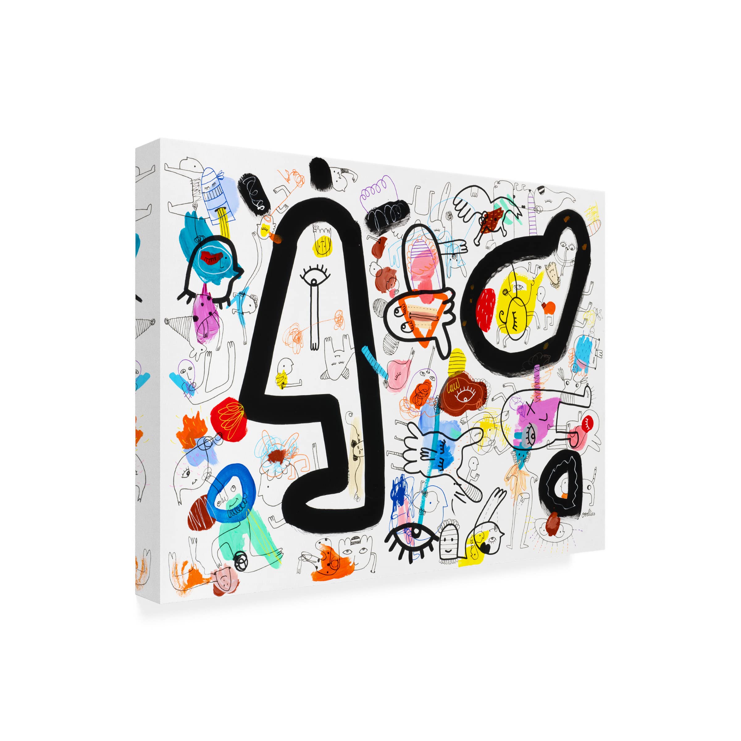 Trademark Fine Art 'Amoeba Alert' Canvas Wall Art by Oodlies - Modern Abstract Painting for Living Room, Bedroom & Office Decor