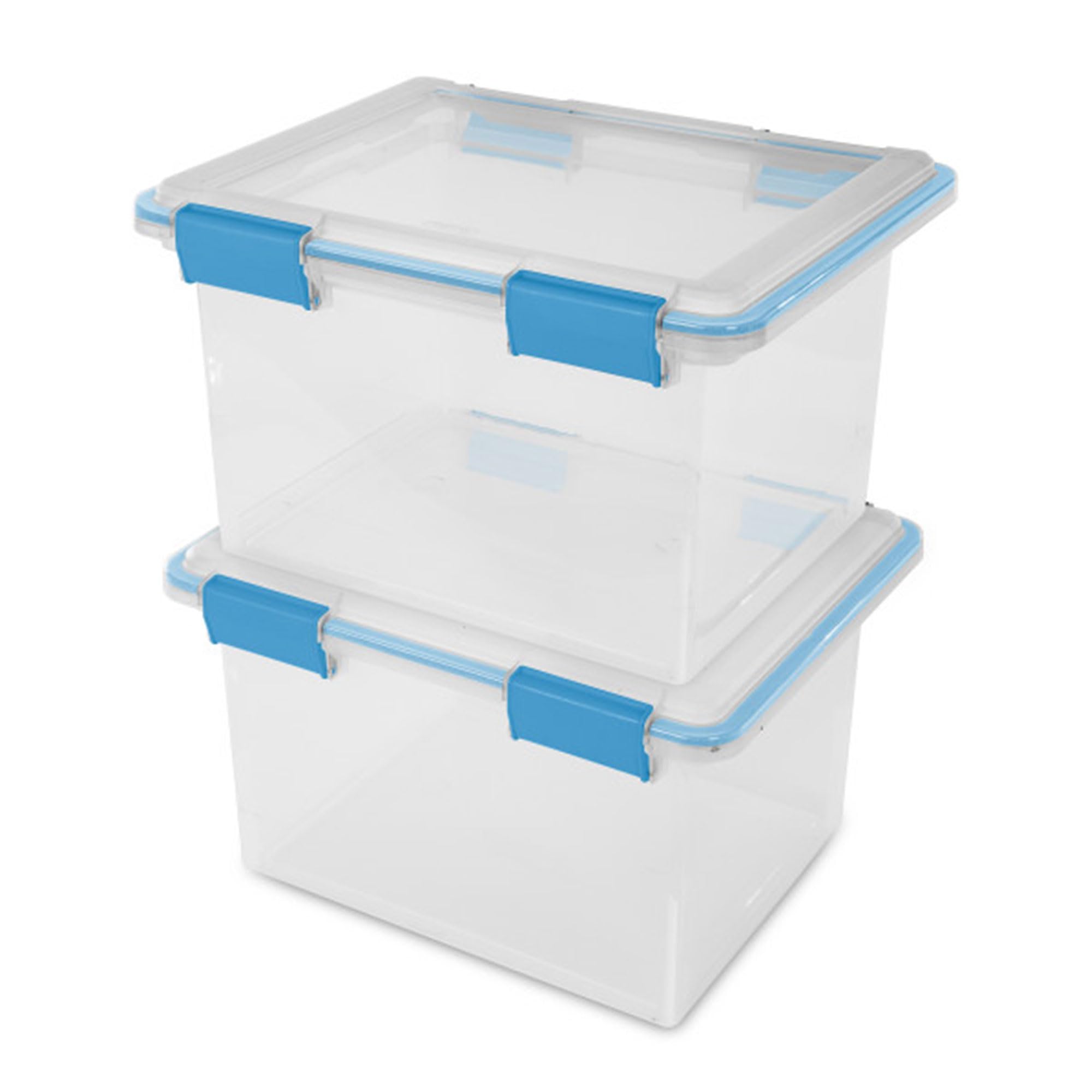 Sterilite 16-Pack 32 Quart Weatherproof Storage Bins with Secure Latching Lids | Airtight Plastic Containers for Home Organization, Garage, Basement & Outdoor Use