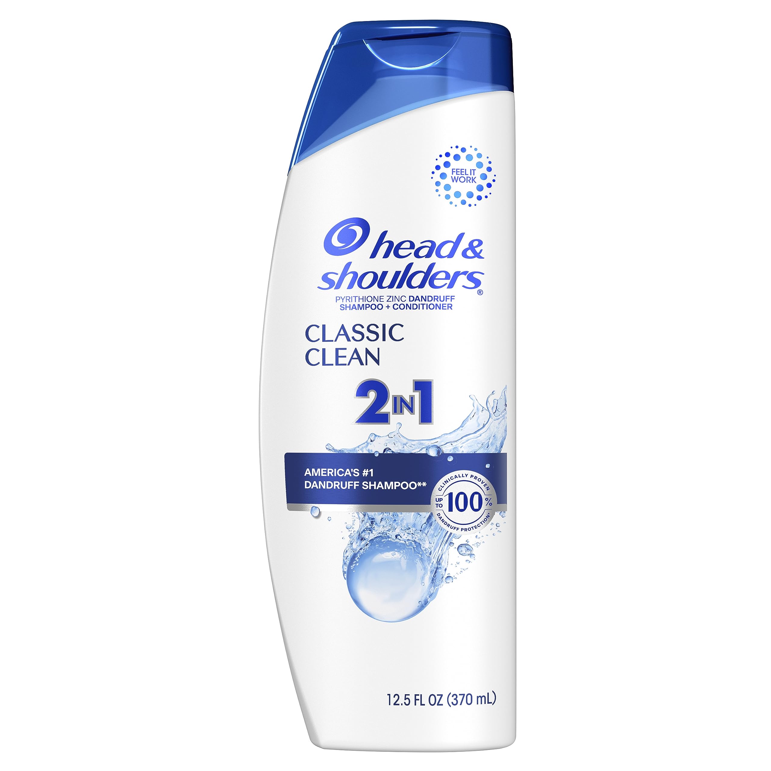 Head and Shoulders 2 in 1 Anti-Dandruff Shampoo & Conditioner - Classic Clean for Daily Use, Paraben Free, 12.5 oz - Gentle Scalp Care for Flaky, Itchy Scalp Relief at Home or Gym