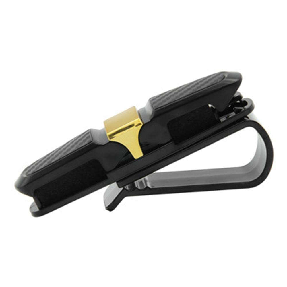Universal Car Sunglasses Holder Clip - Multi-Functional Sun Visor Organizer with Ticket & Card Holder (Gold) | Perfect for Driving, Road Trips & Daily Commute Accessories