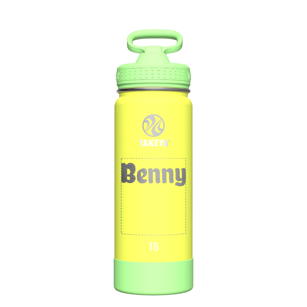 Glow in The Dark Water Bottle for Kids with Straw Lid - Customizable Name - Perfect for School, Sports & Outdoor Activities