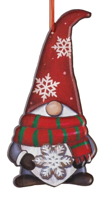 7.8 Inch Festive Metal Gnome Ornament for Christmas Tree, Garden & Home Decor - Holiday Decoration Gift for Outdoor & Indoor Use