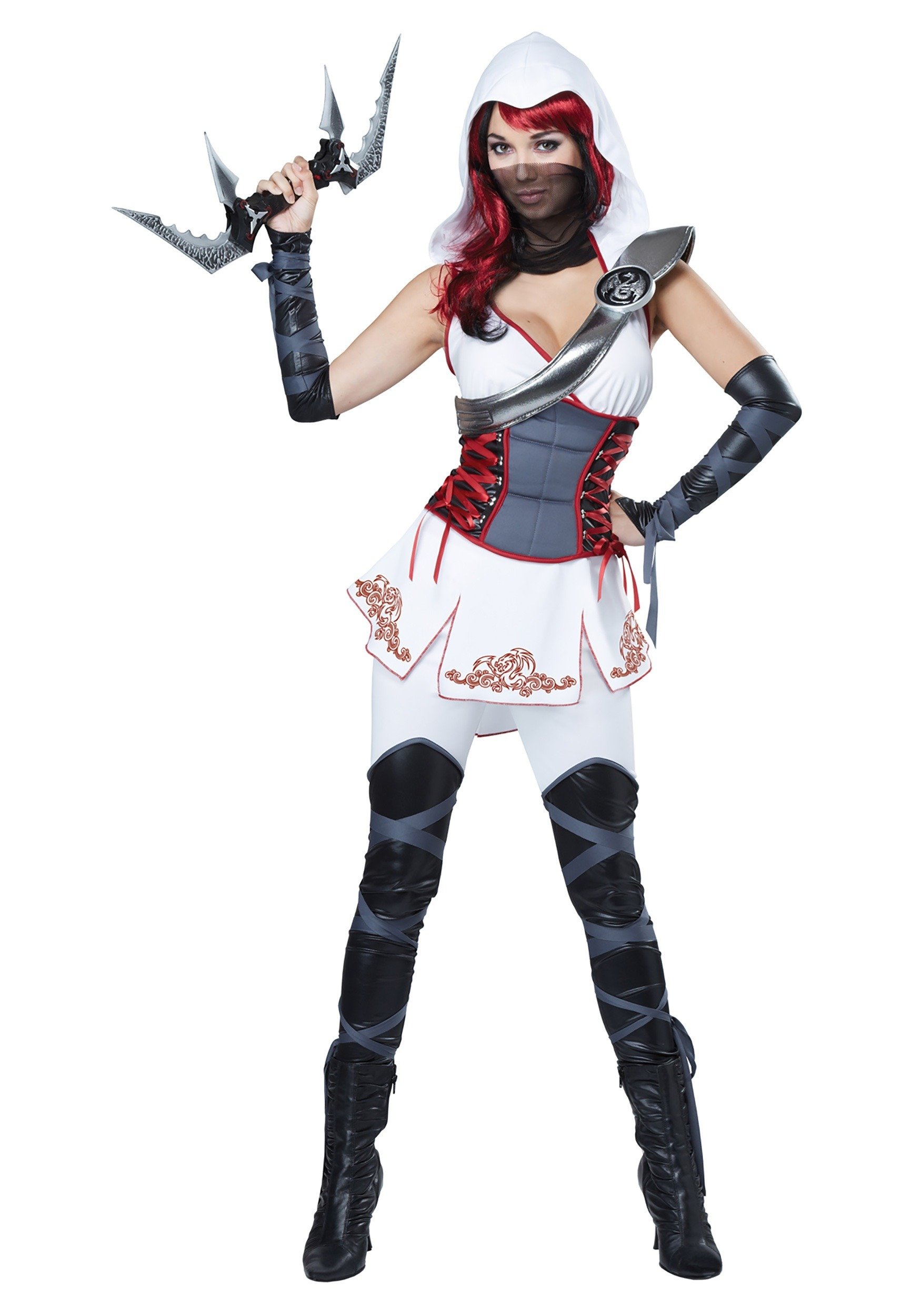 Sexy Ninja Costume for Women - White Halloween Cosplay Outfit | Perfect for Halloween Parties, Cosplay Events & Themed Nights