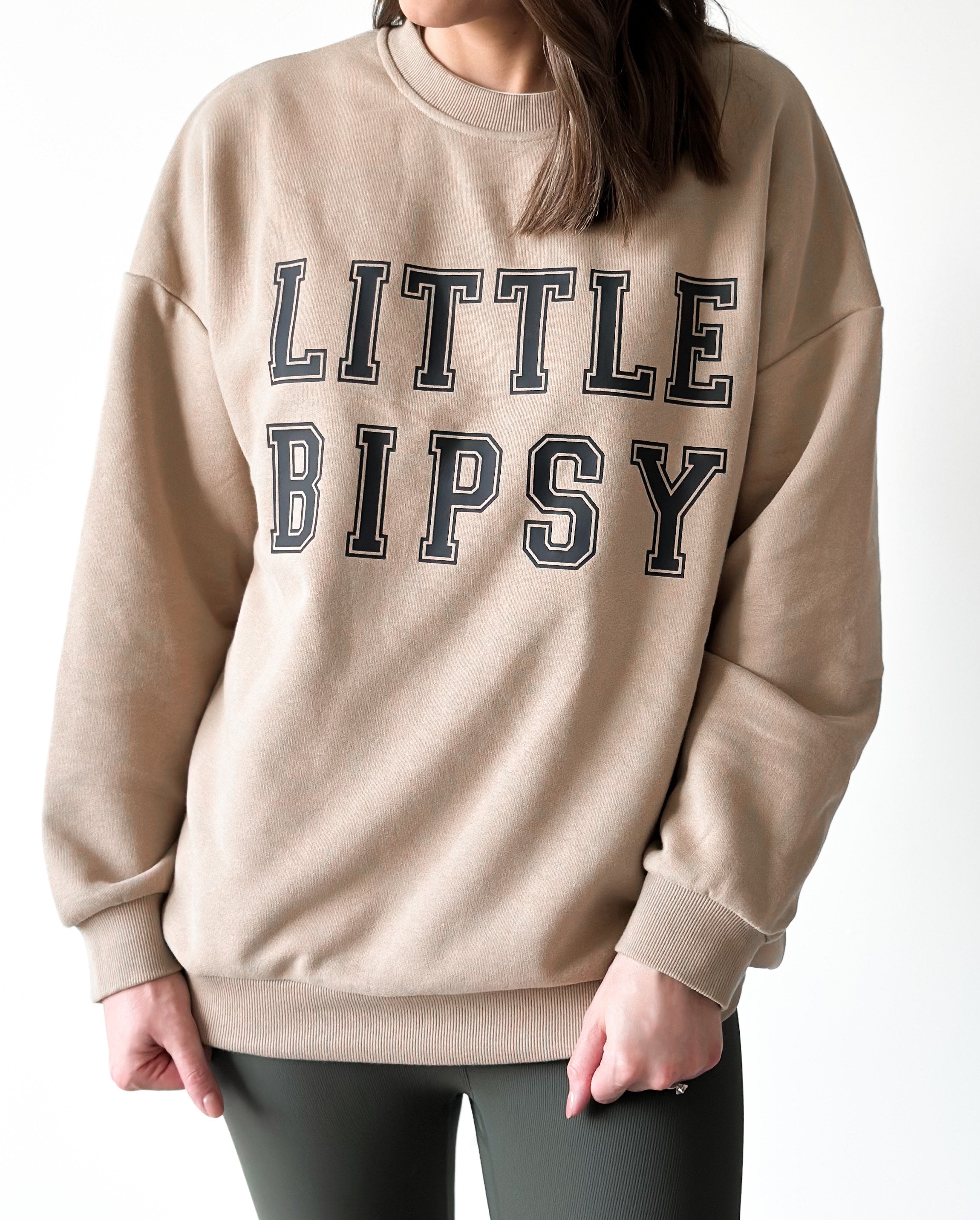 Adult LB Collegiate Crewneck Sweatshirt - Tan | Comfortable & Stylish Pullover for Men & Women | Perfect for Casual Wear, College Campuses & Everyday Outfits