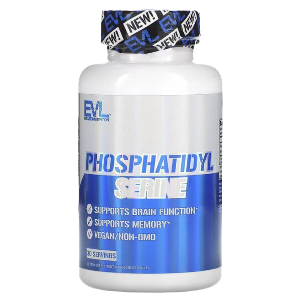 EVLution Nutrition Phosphatidyl Serine 60 Capsules - Brain Health Supplement for Memory, Focus & Stress Relief - Perfect for Students, Professionals & Seniors