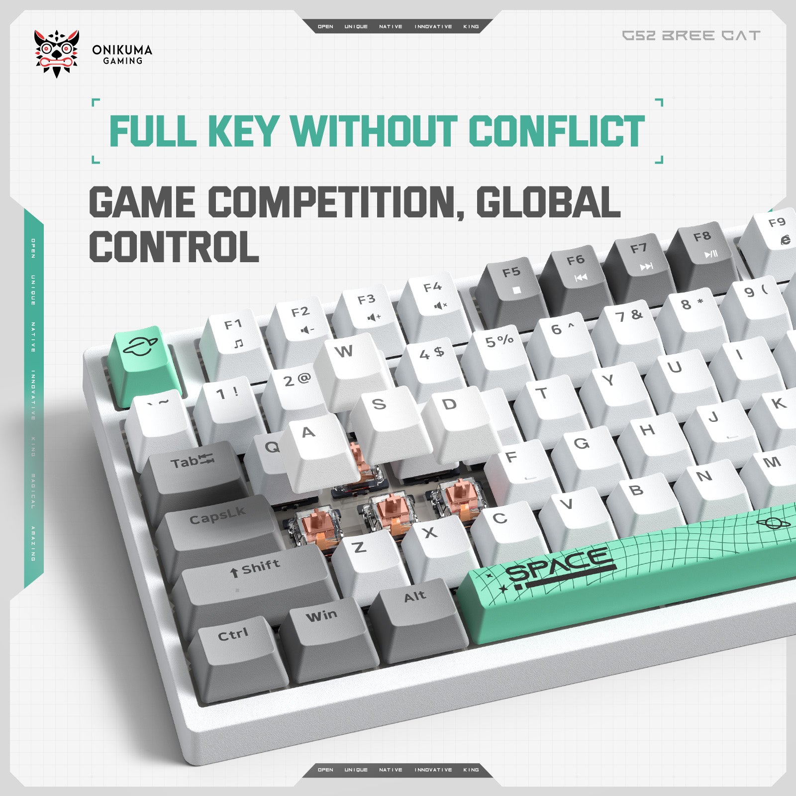 ONIKUMA G38 RGB Wired Mechanical Gaming Keyboard - 98 Keys with Customizable Backlight for PC & Laptop - Perfect for Esports, Typing & Office Work