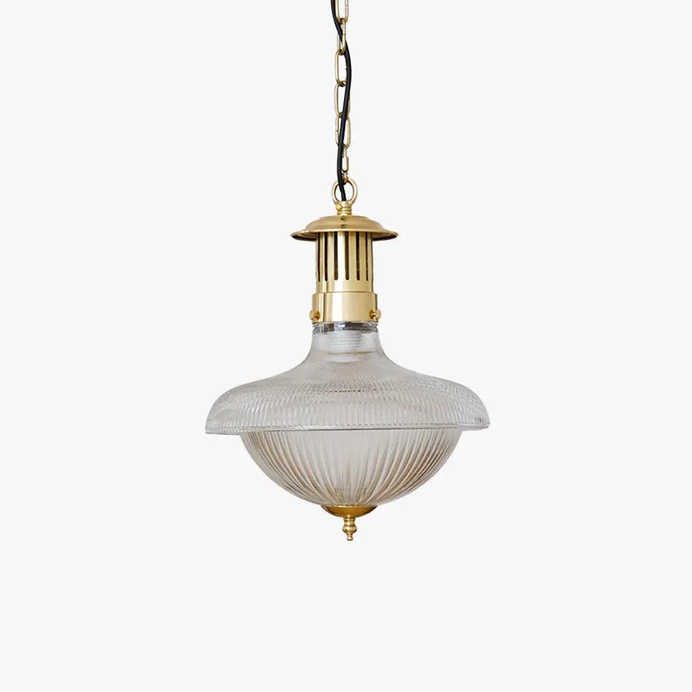 Vintage Textured Glass Pendant Light - Elegant Hanging Fixture for Dining Room, Kitchen Island, or Bedroom Lighting